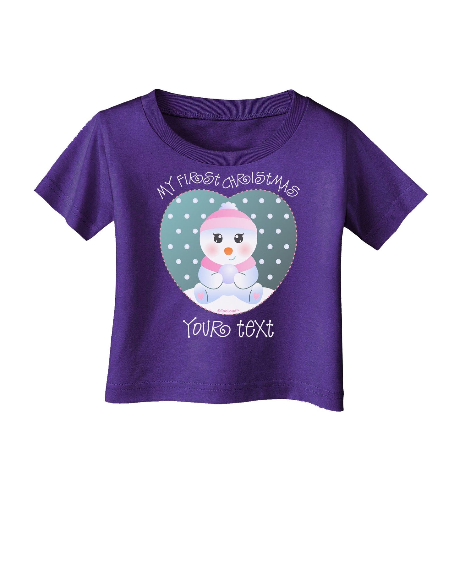 Personalized My First Christmas Snowbaby Girl Infant T-Shirt Dark-Infant T-Shirt-TooLoud-Purple-06-Months-Davson Sales