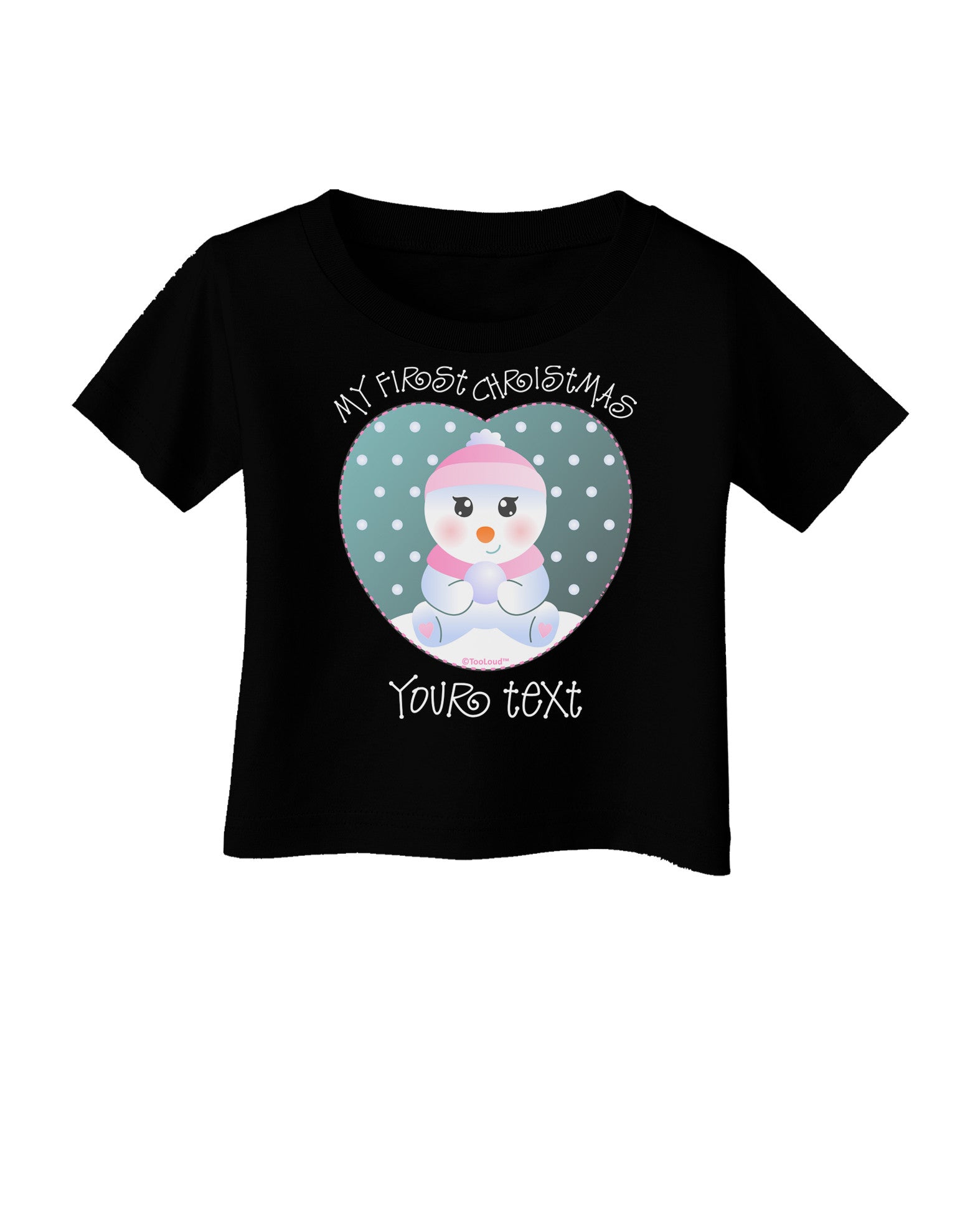 Personalized My First Christmas Snowbaby Girl Infant T-Shirt Dark-Infant T-Shirt-TooLoud-Black-06-Months-Davson Sales