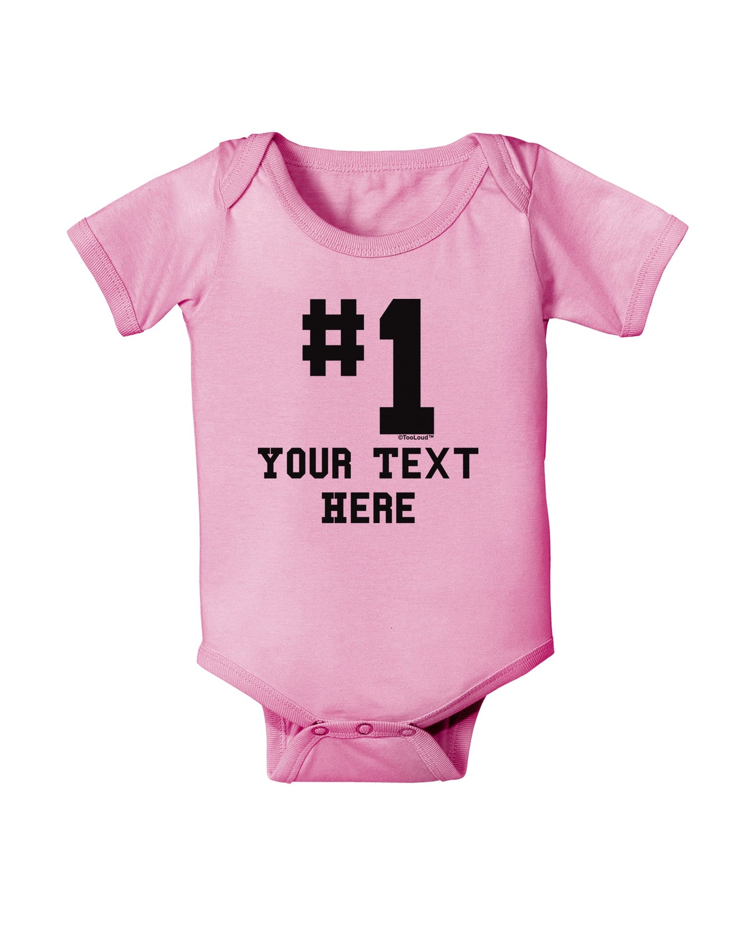 Personalized Number 1 Baby Romper Bodysuit by TooLoud-Baby Romper-TooLoud-Light-Pink-06-Months-Davson Sales