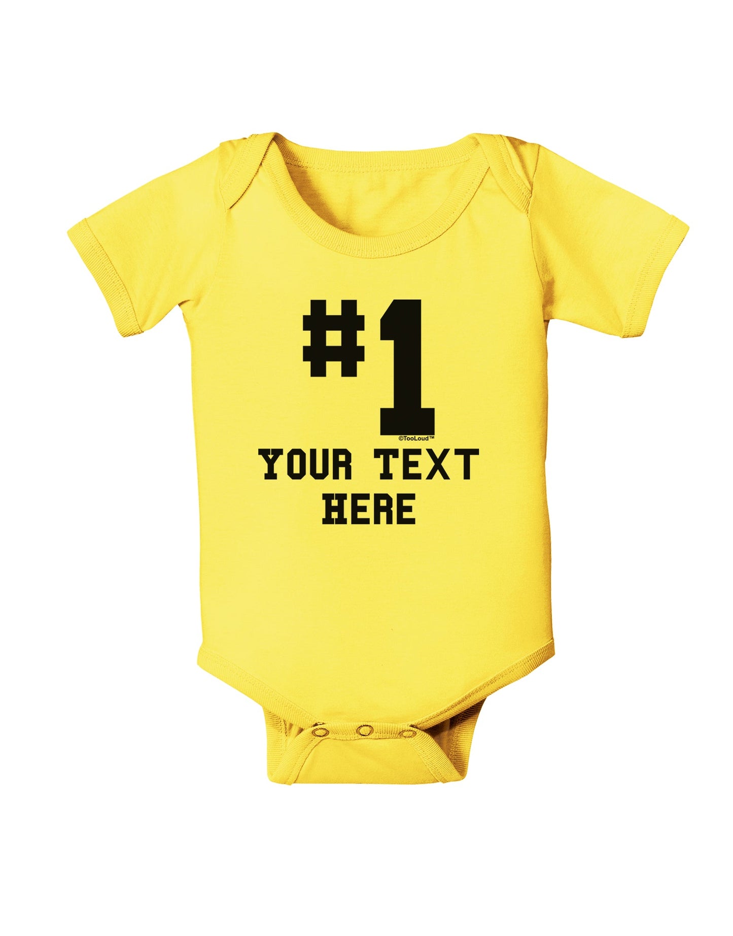 Personalized Number 1 Baby Romper Bodysuit by TooLoud-Baby Romper-TooLoud-Yellow-06-Months-Davson Sales