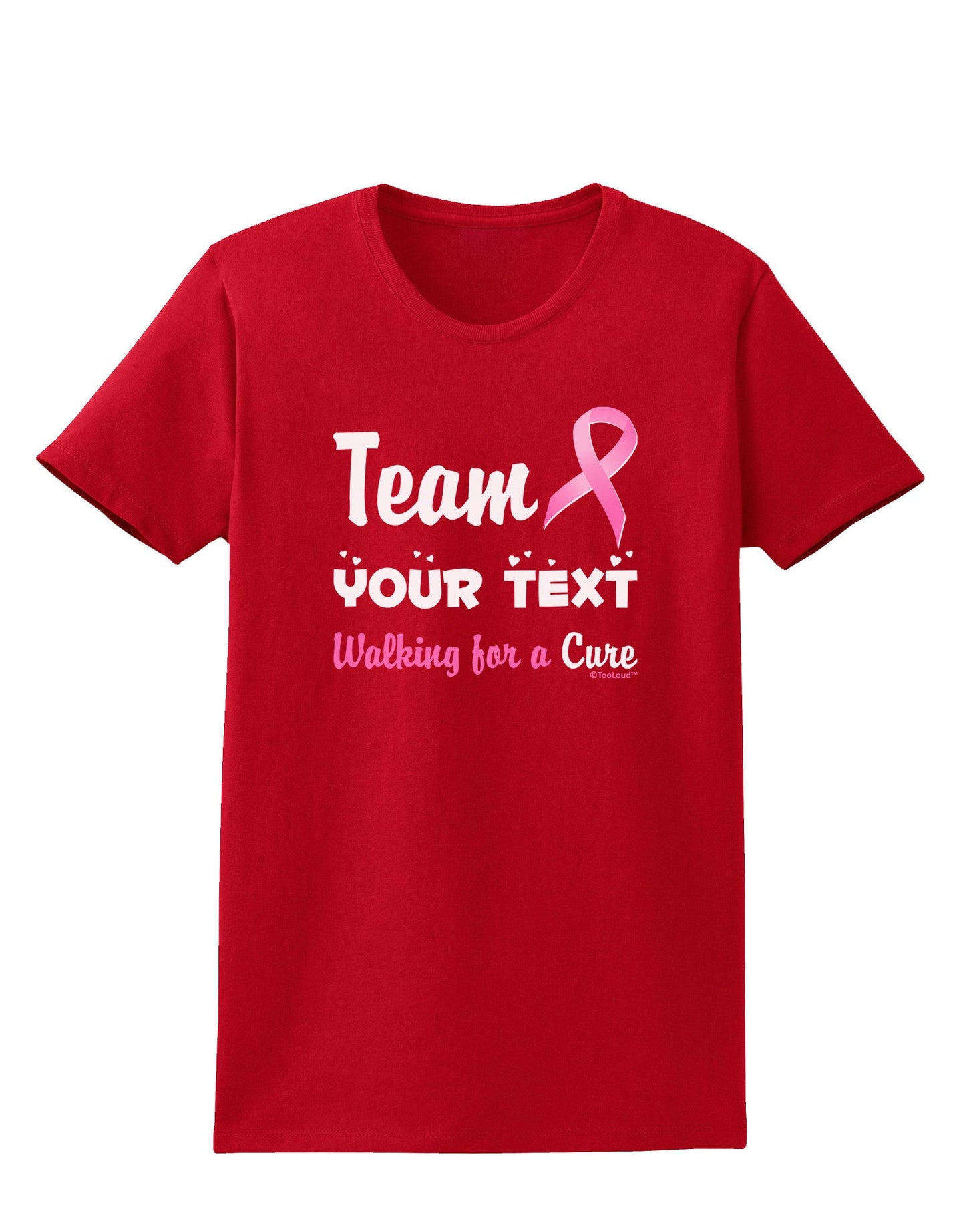 Personalized Team -Name- Breast Cancer Walk - Walking for a Cure Womens Dark T-Shirt-TooLoud-Red-X-Small-Davson Sales