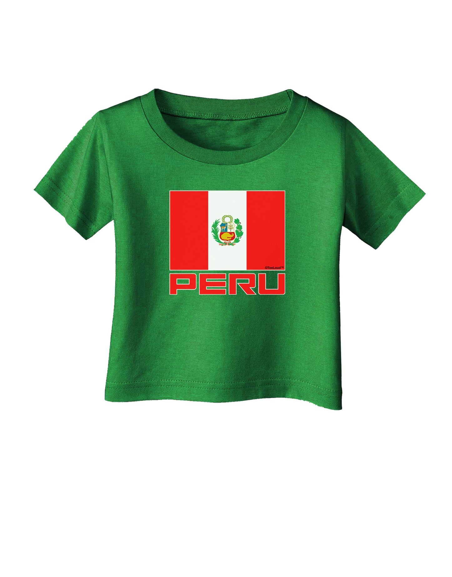 Peru Flag Dark Infant T-Shirt Dark-Infant T-Shirt-TooLoud-Clover-Green-06-Months-Davson Sales