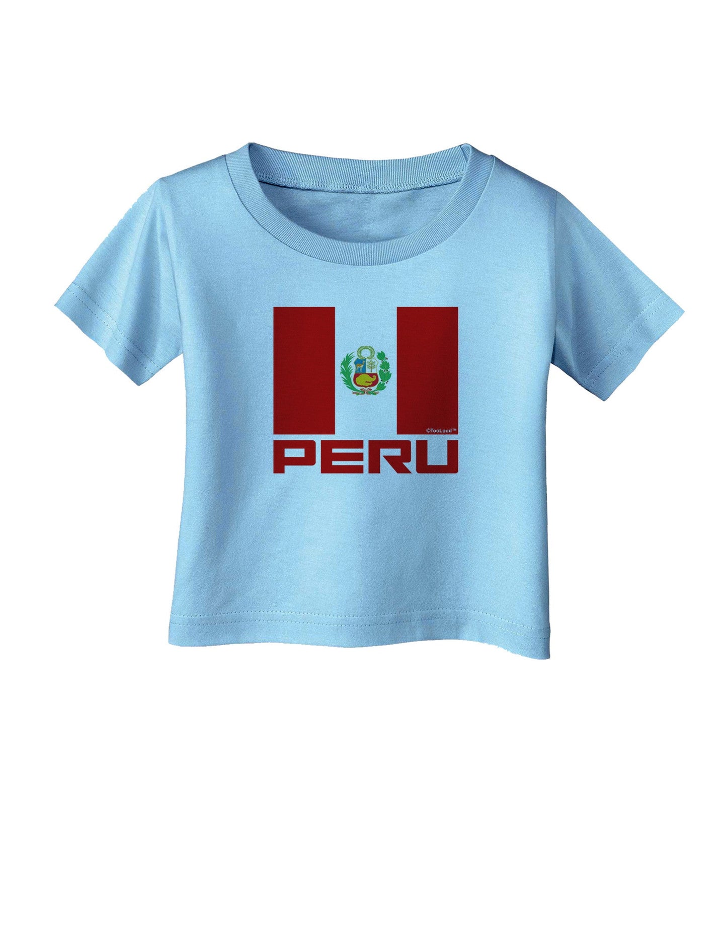 Peru Flag Infant T-Shirt-Infant T-Shirt-TooLoud-Aquatic-Blue-06-Months-Davson Sales