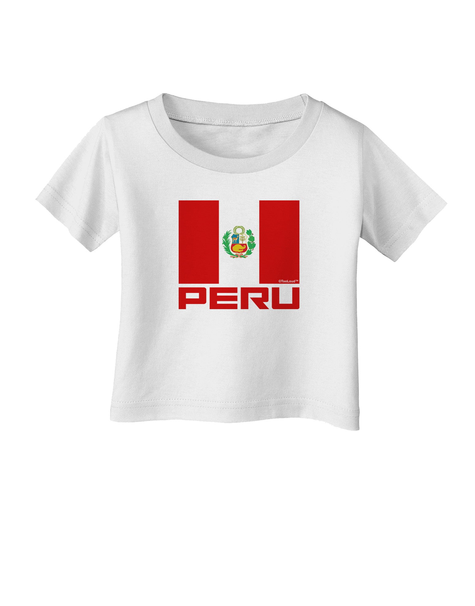 Peru Flag Infant T-Shirt-Infant T-Shirt-TooLoud-White-06-Months-Davson Sales