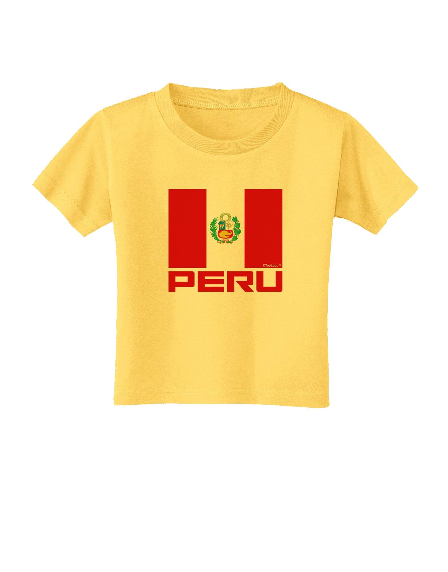 Peru Flag Toddler T-Shirt-Toddler T-Shirt-TooLoud-Yellow-2T-Davson Sales