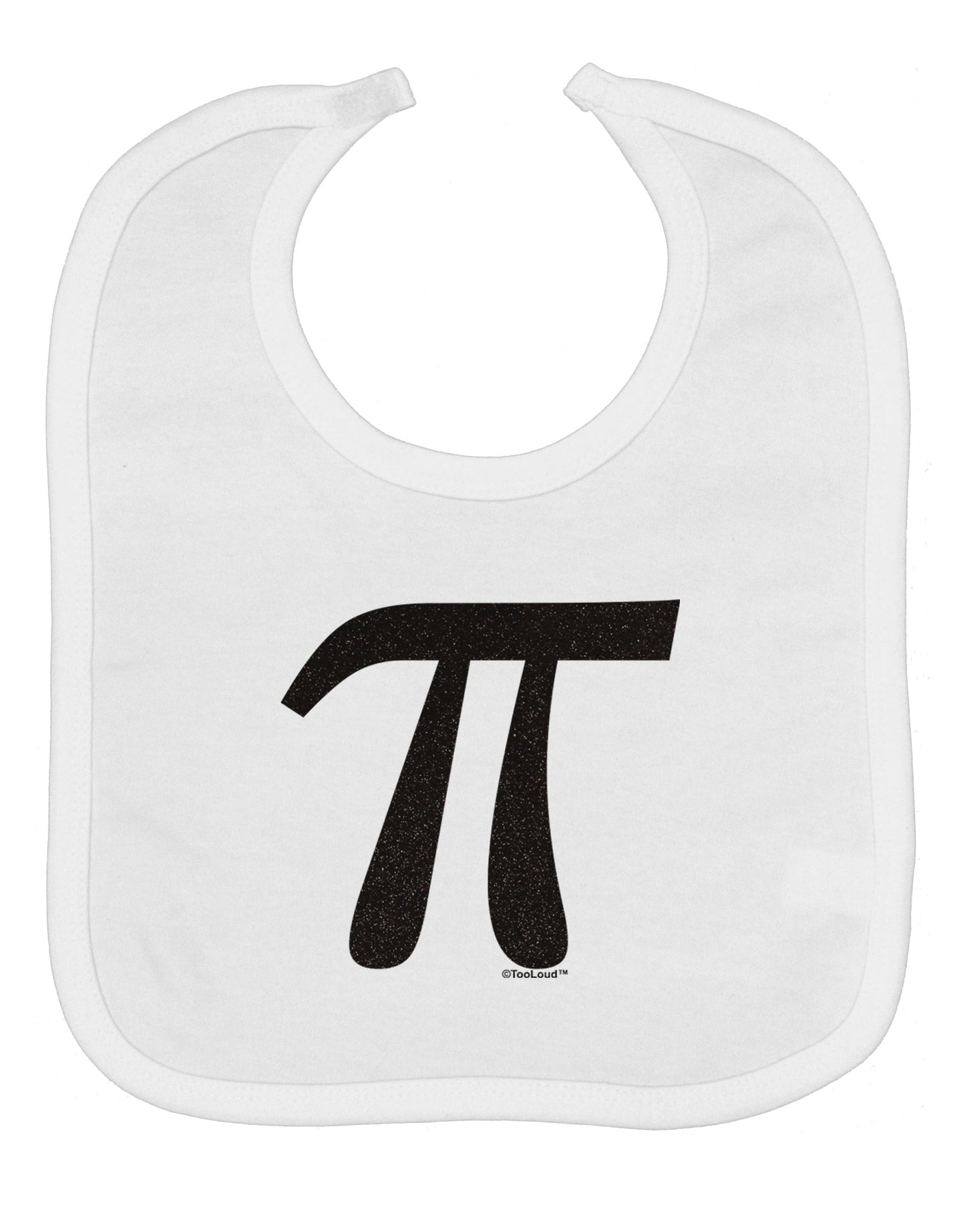 Pi Symbol Glitter - Black Baby Bib by TooLoud