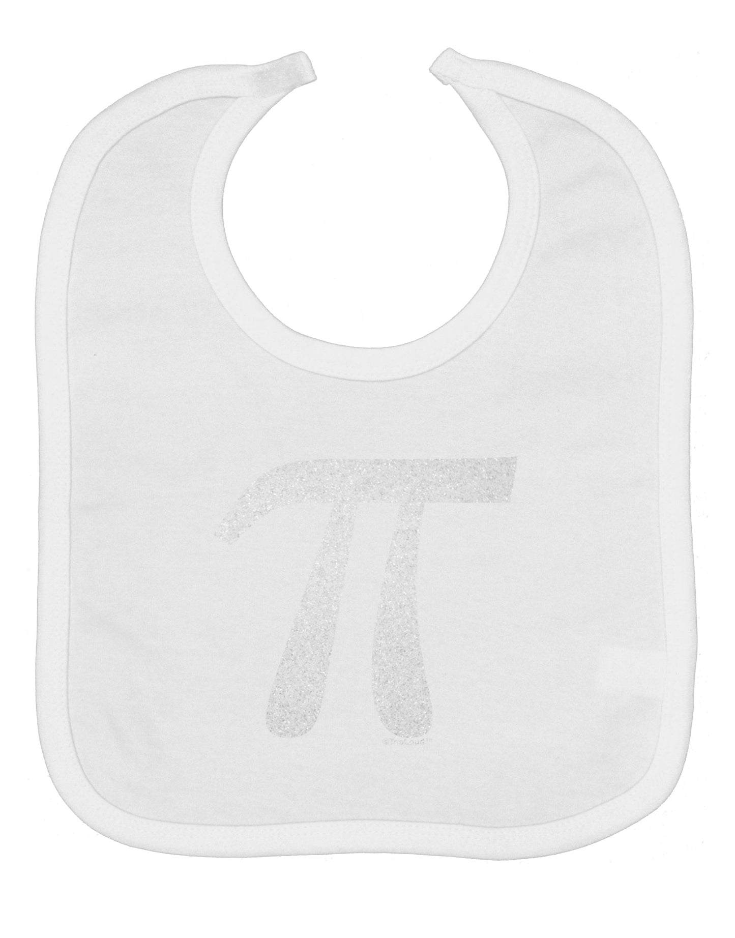 Pi Symbol Glitter - White Baby Bib by TooLoud