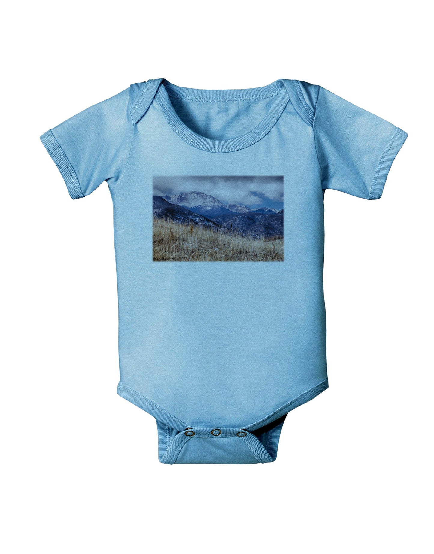 Pikes Peak CO Mountains Baby Romper Bodysuit by TooLoud-Baby Romper-TooLoud-LightBlue-06-Months-Davson Sales
