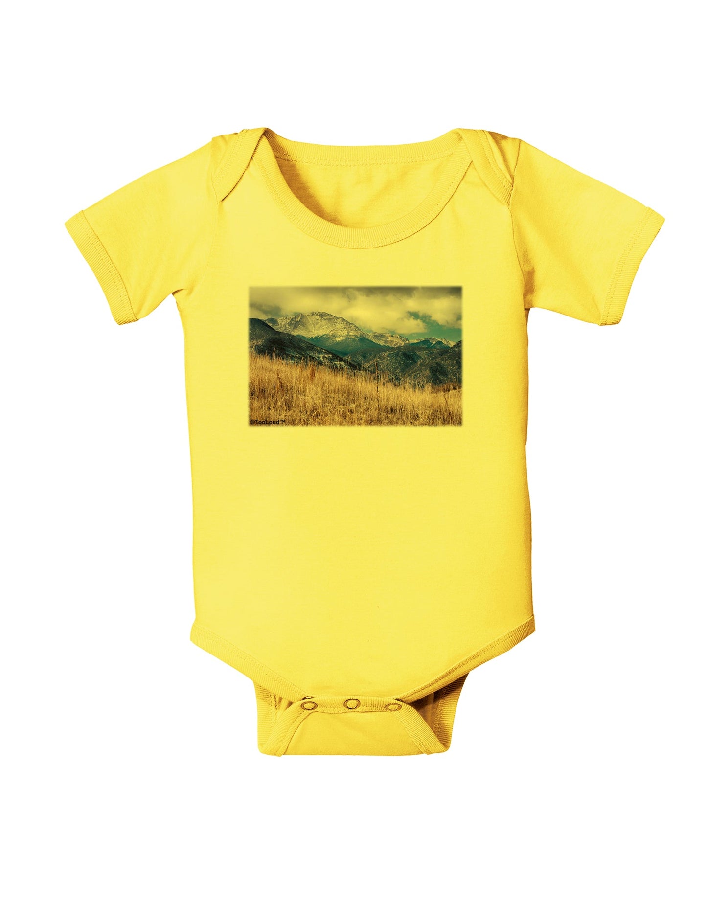 Pikes Peak CO Mountains Baby Romper Bodysuit by TooLoud-Baby Romper-TooLoud-Yellow-06-Months-Davson Sales