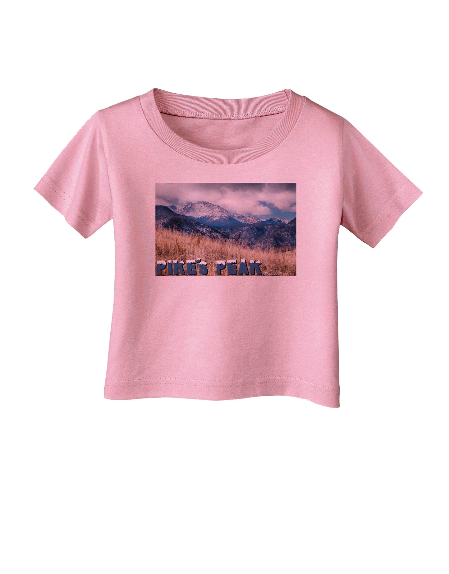 Pikes Peak CO Mountains Text Infant T-Shirt by TooLoud-Infant T-Shirt-TooLoud-Candy-Pink-06-Months-Davson Sales