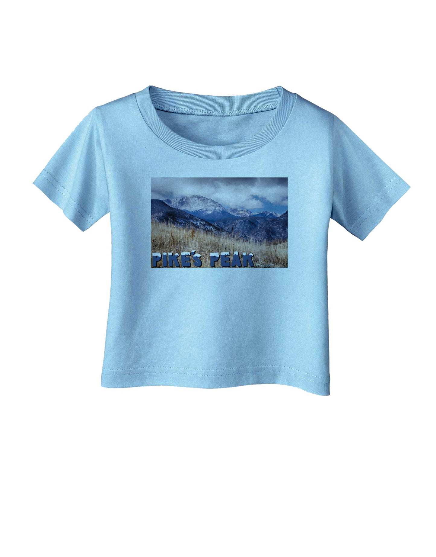 Pikes Peak CO Mountains Text Infant T-Shirt by TooLoud-Infant T-Shirt-TooLoud-Aquatic-Blue-06-Months-Davson Sales