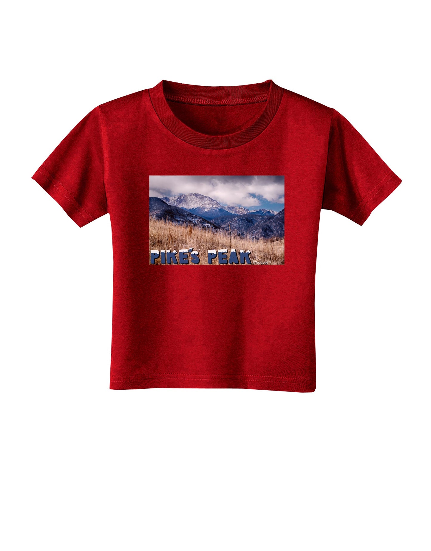 Pikes Peak CO Mountains Text Toddler T-Shirt Dark by TooLoud-Toddler T-Shirt-TooLoud-Red-2T-Davson Sales