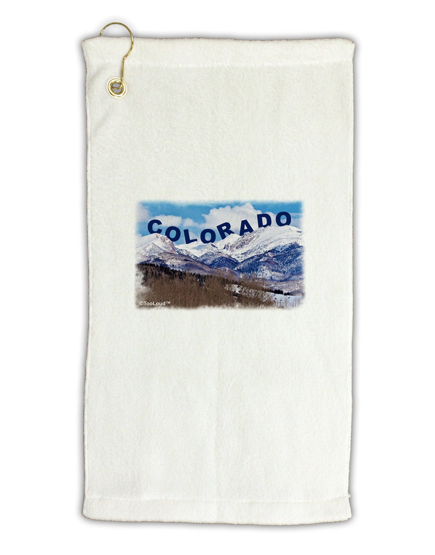 Pikes Peak Text Micro Terry Gromet Golf Towel 16 x 25 inch-Golf Towel-TooLoud-White-Davson Sales