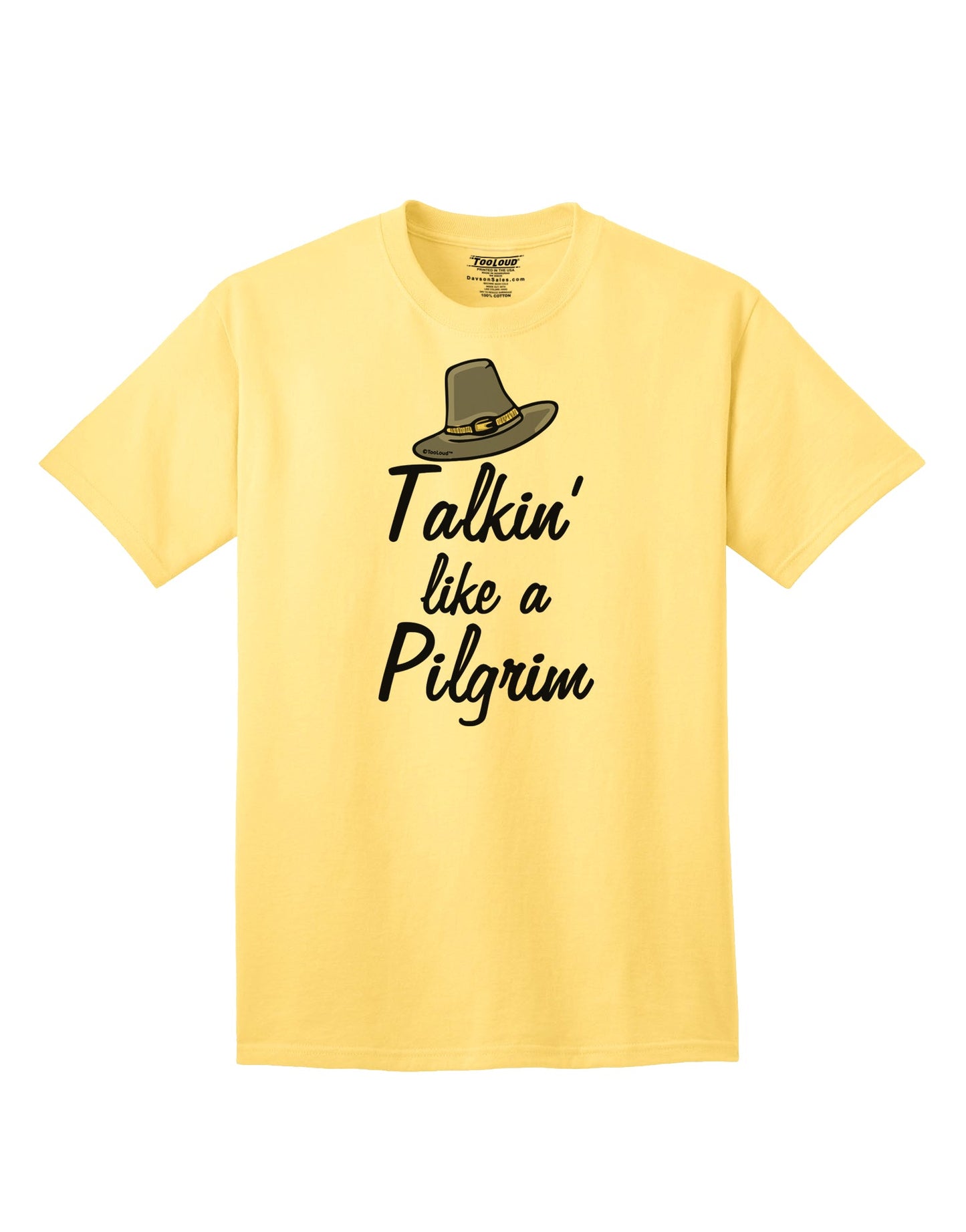 Pilgrim-Inspired Adult T-Shirt: A Nostalgic and Stylish Addition to Your Wardrobe-Mens T-shirts-TooLoud-Yellow-Small-Davson Sales