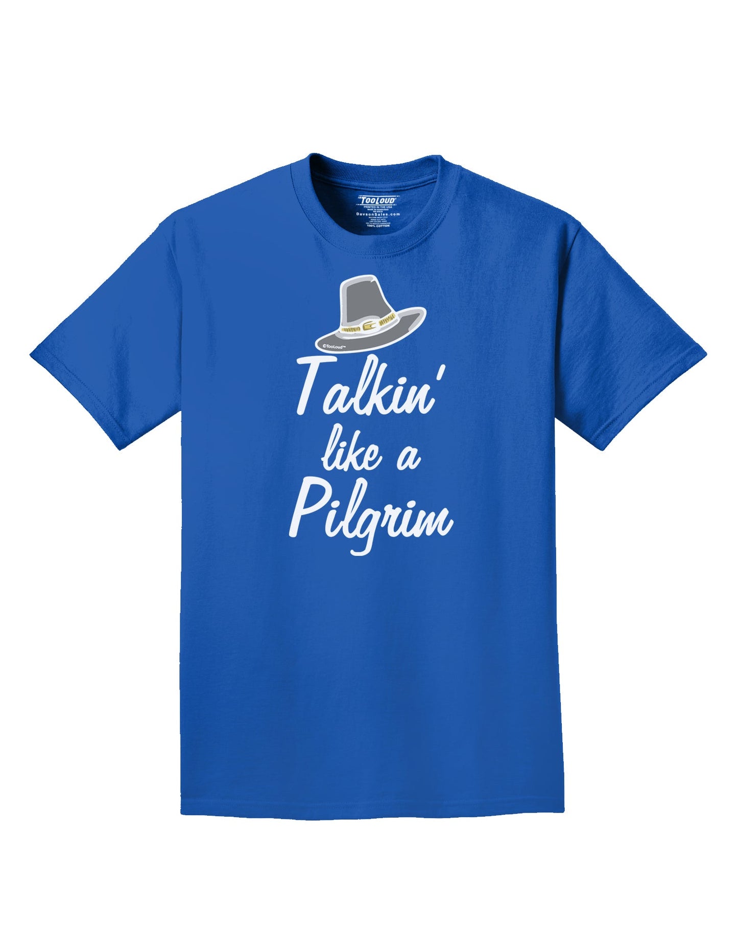 Pilgrim-Inspired Adult T-Shirt: A Nostalgic and Stylish Addition to Your Wardrobe-Mens T-shirts-TooLoud-Royal-Blue-Small-Davson Sales