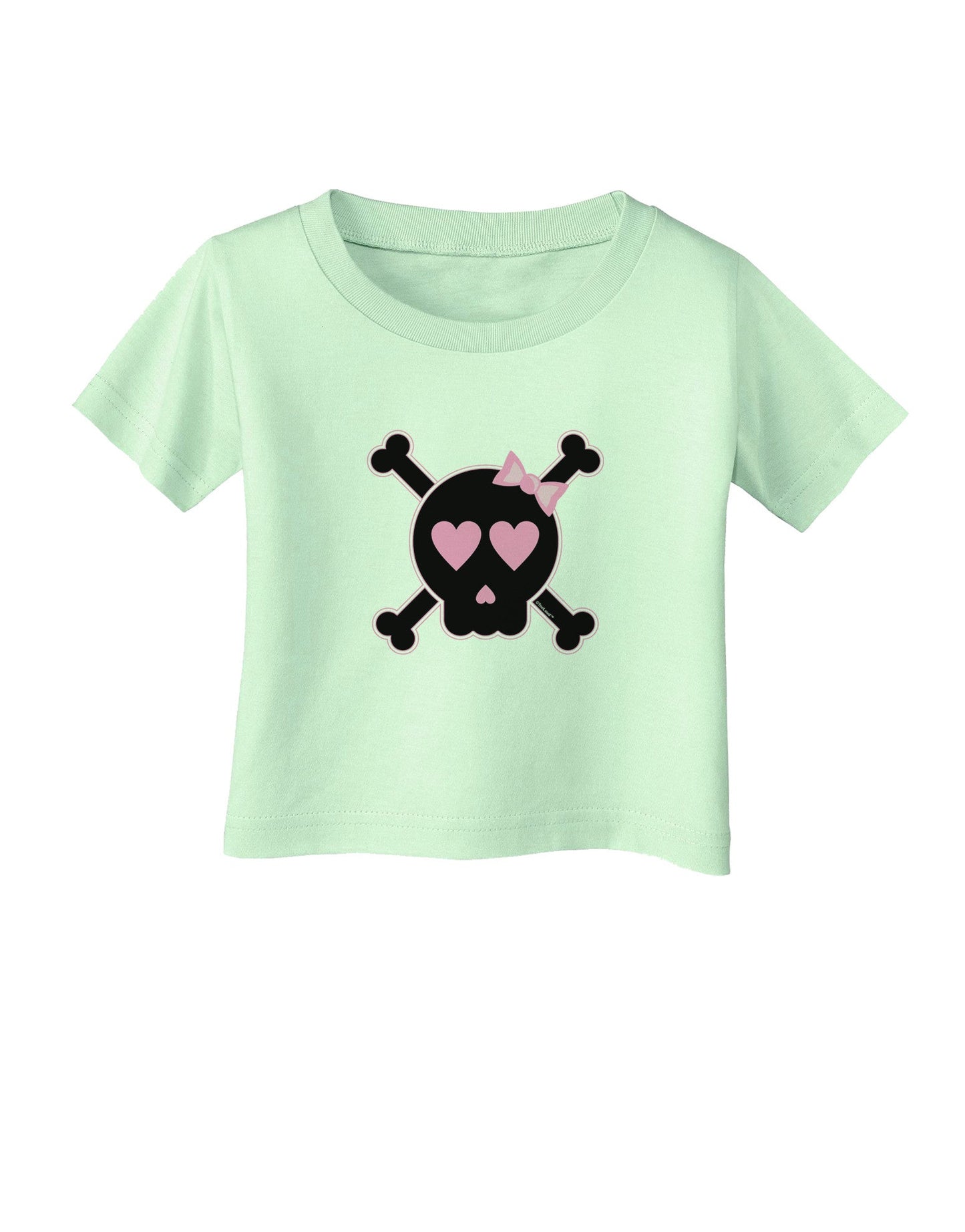 Pink and Black Crossbones Girl Infant T-Shirt-Infant T-Shirt-TooLoud-Light-Green-06-Months-Davson Sales