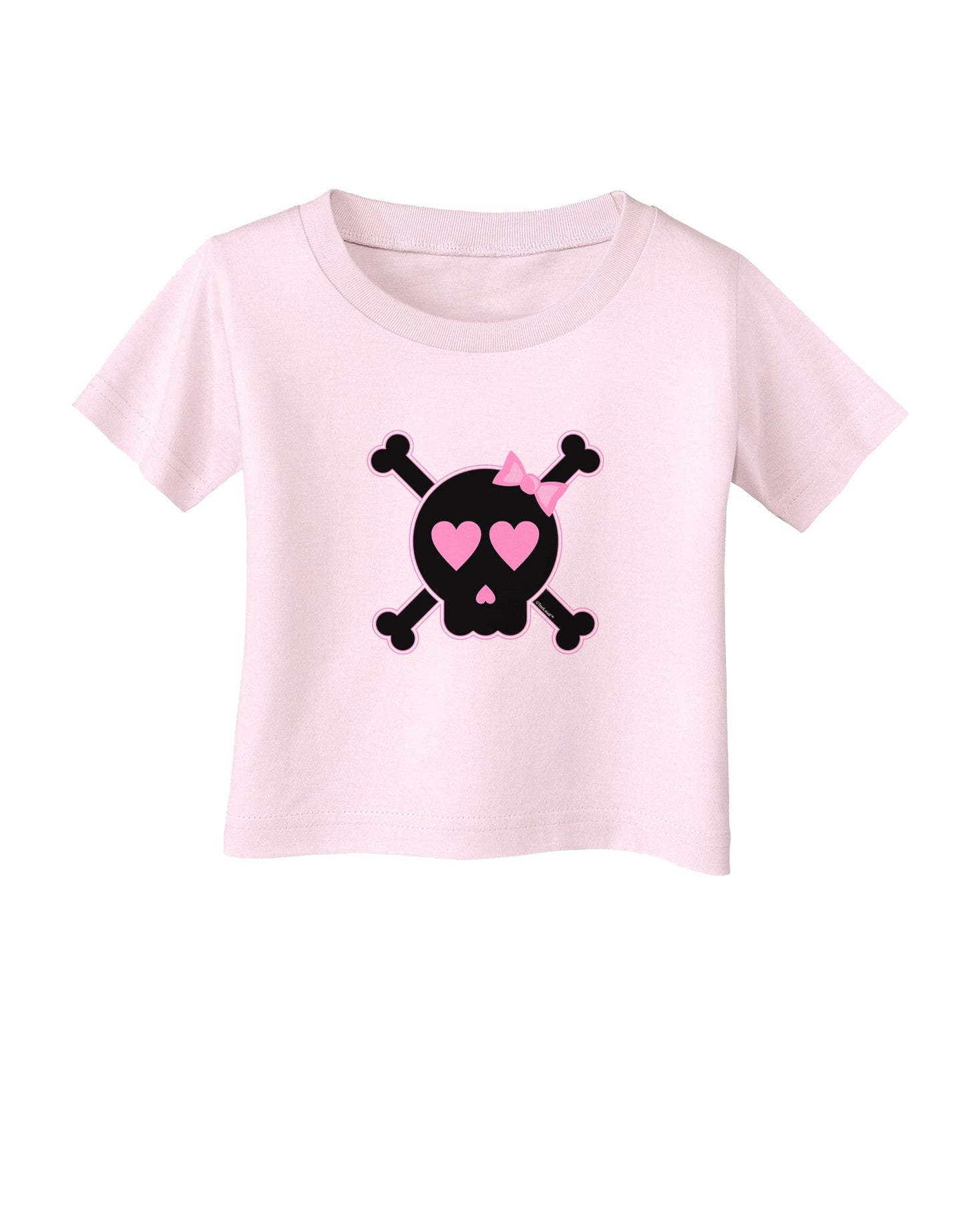 Pink and Black Crossbones Girl Infant T-Shirt-Infant T-Shirt-TooLoud-Light-Pink-06-Months-Davson Sales