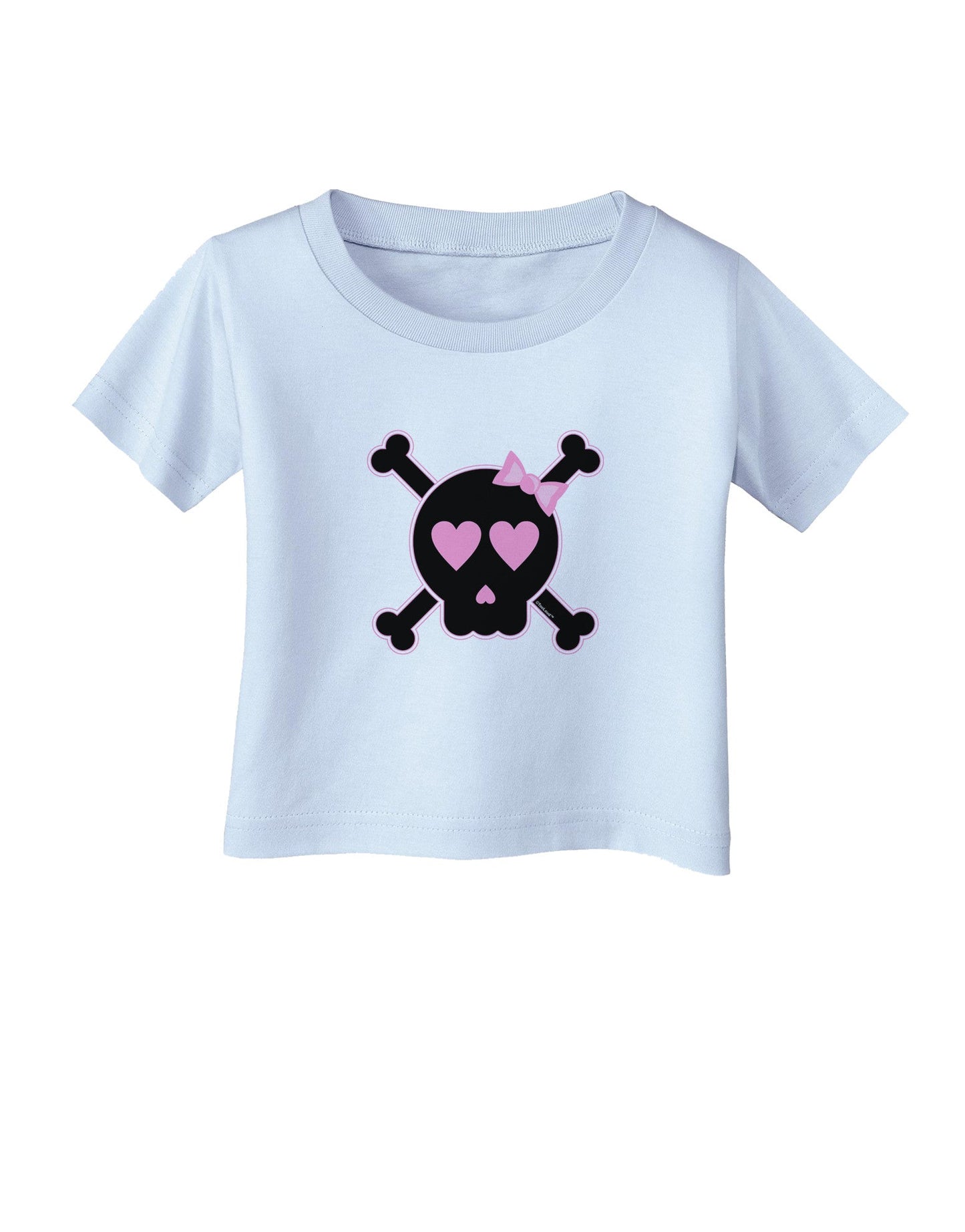 Pink and Black Crossbones Girl Infant T-Shirt-Infant T-Shirt-TooLoud-Light-Blue-06-Months-Davson Sales