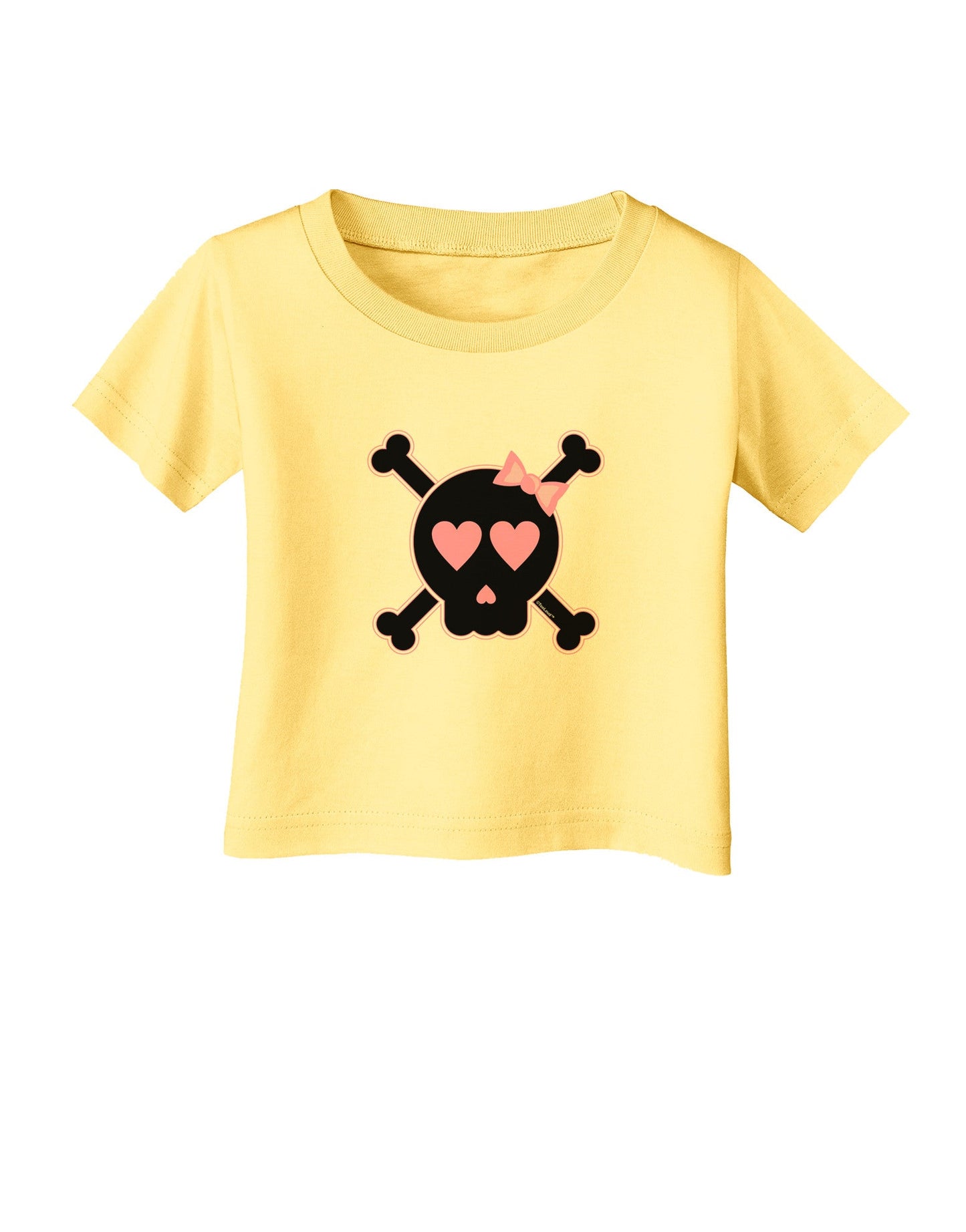 Pink and Black Crossbones Girl Infant T-Shirt-Infant T-Shirt-TooLoud-Daffodil-Yellow-06-Months-Davson Sales