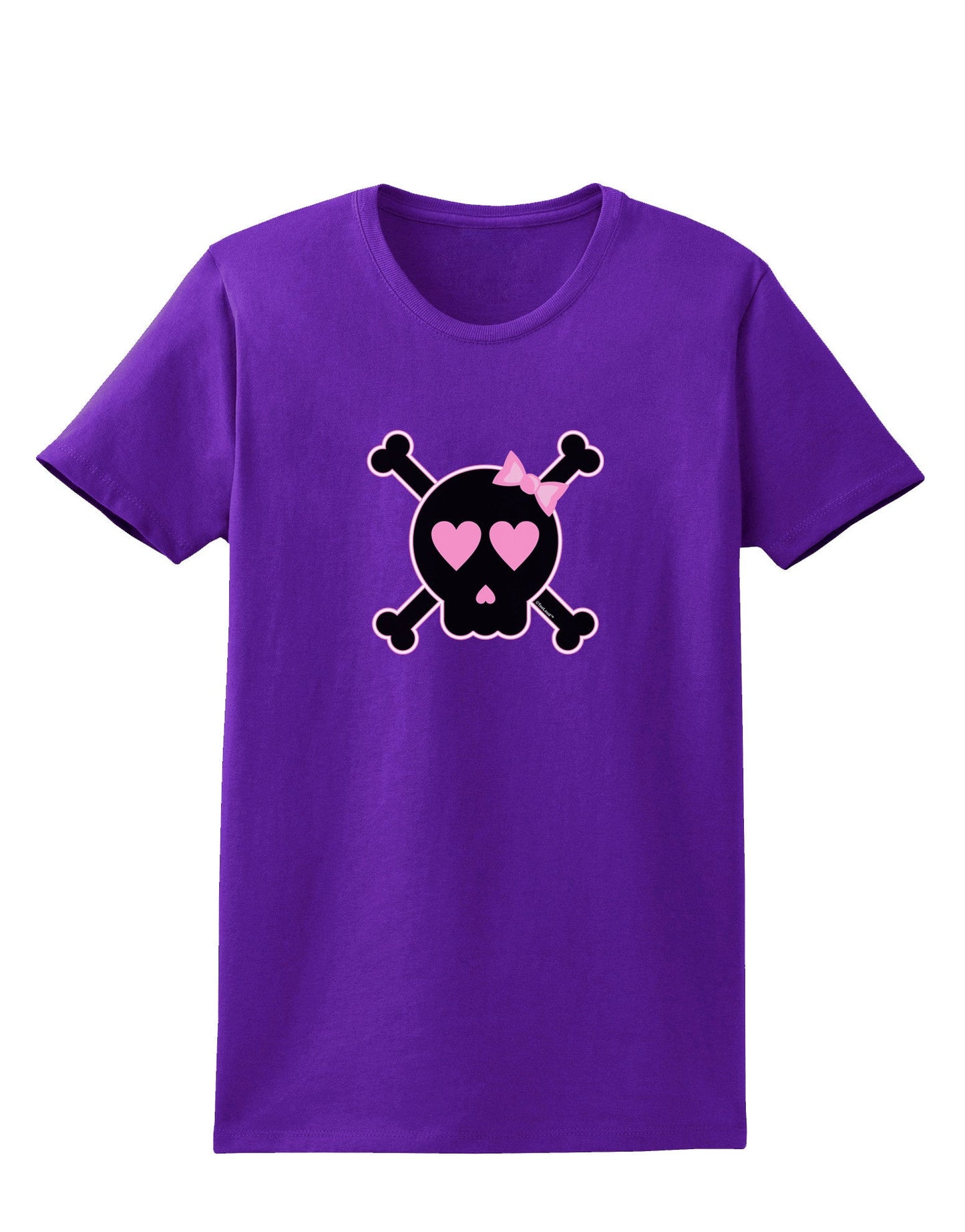 Pink and Black Crossbones Girl Womens Dark T-Shirt-TooLoud-Purple-X-Small-Davson Sales