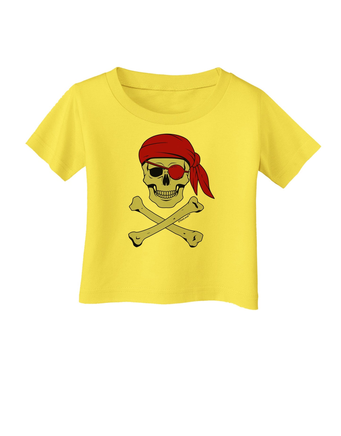 Pirate Skull Infant T-Shirt-Infant T-Shirt-TooLoud-Yellow-06-Months-Davson Sales
