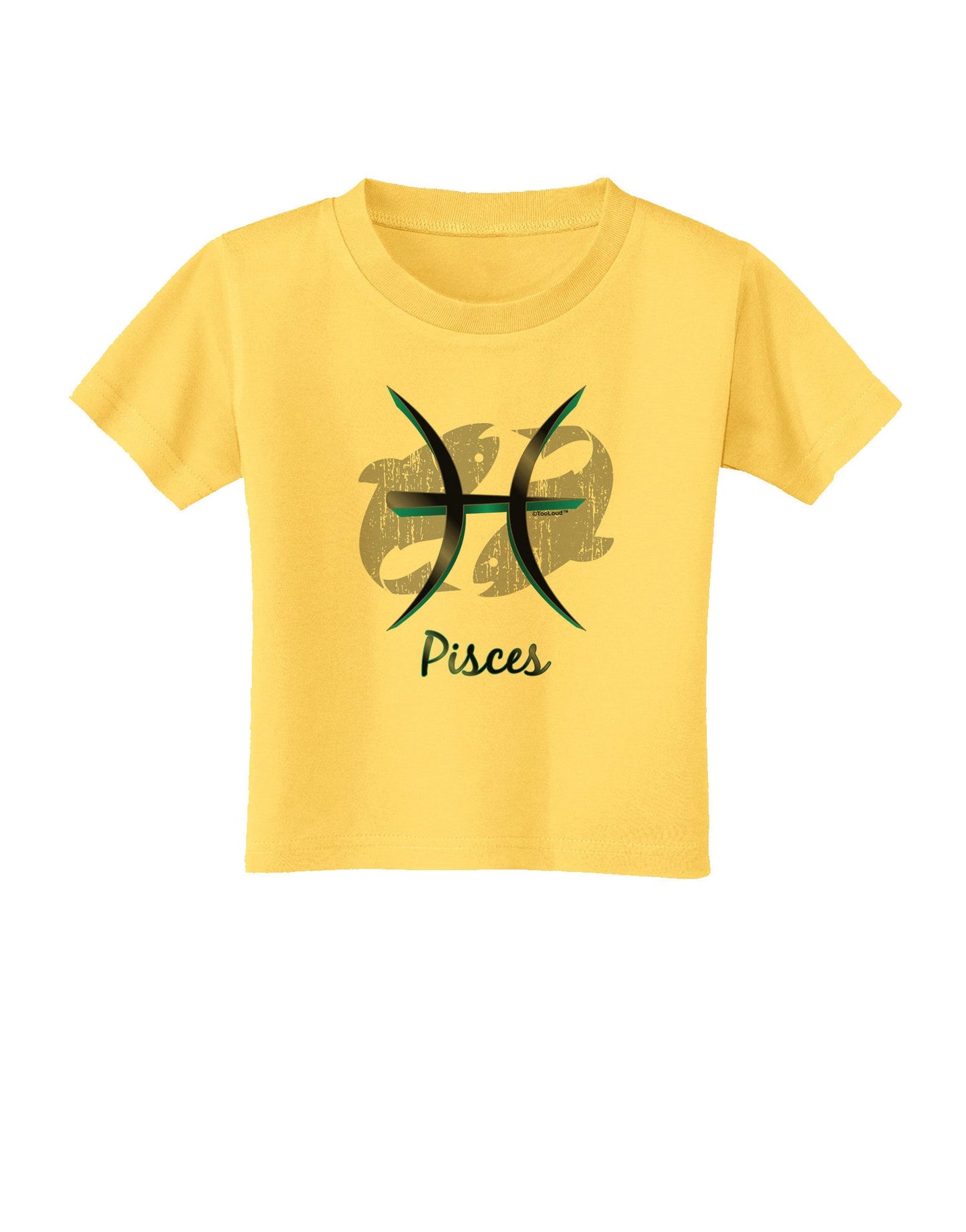 Pisces Symbol Toddler T-Shirt-Toddler T-Shirt-TooLoud-Yellow-2T-Davson Sales