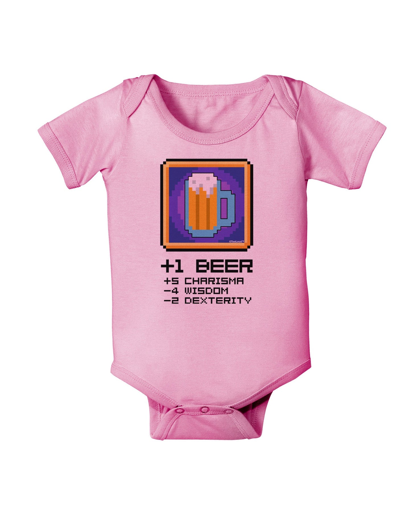Pixel Beer Item Baby Romper Bodysuit-Baby Romper-TooLoud-Pink-06-Months-Davson Sales