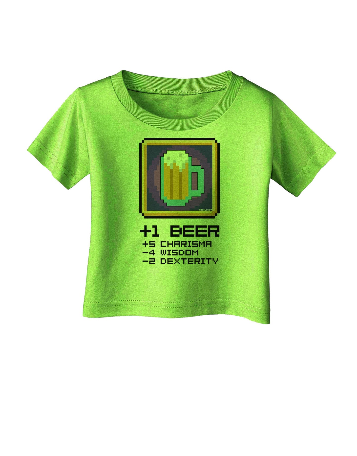 Pixel Beer Item Infant T-Shirt-Infant T-Shirt-TooLoud-Lime-Green-06-Months-Davson Sales
