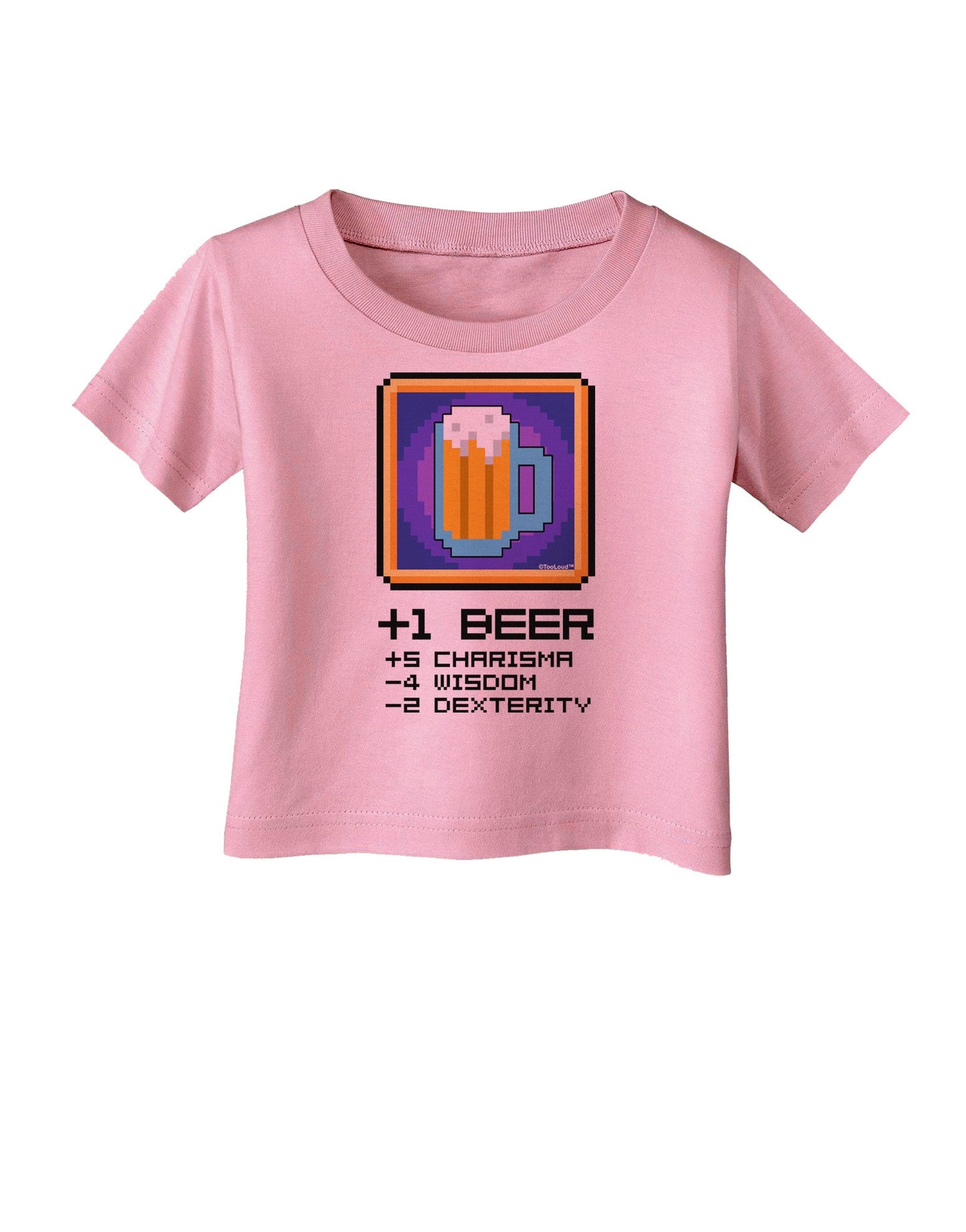 Pixel Beer Item Infant T-Shirt-Infant T-Shirt-TooLoud-Candy-Pink-06-Months-Davson Sales