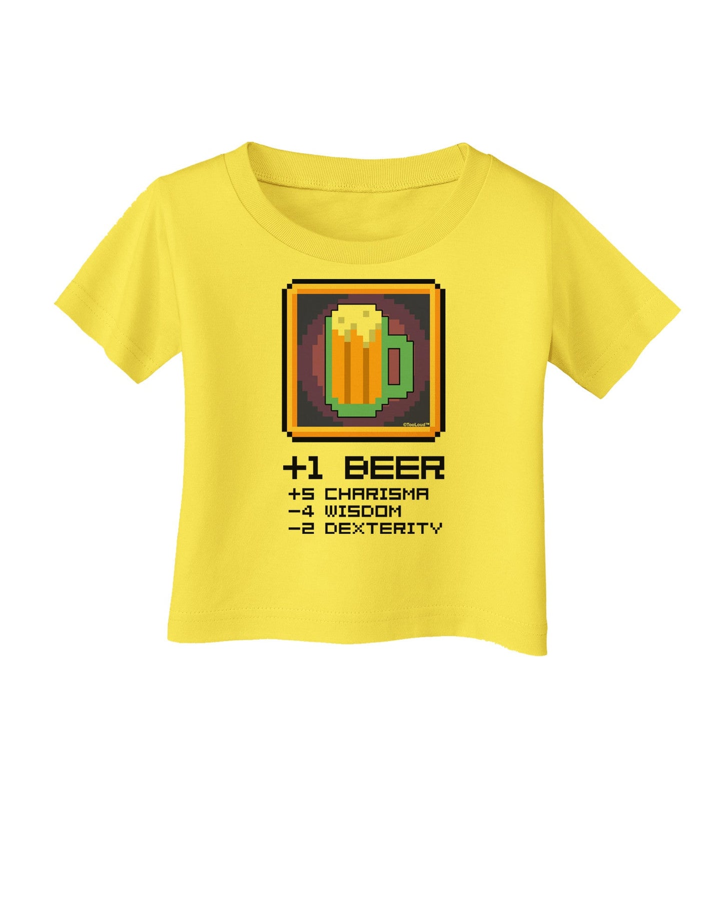 Pixel Beer Item Infant T-Shirt-Infant T-Shirt-TooLoud-Yellow-06-Months-Davson Sales