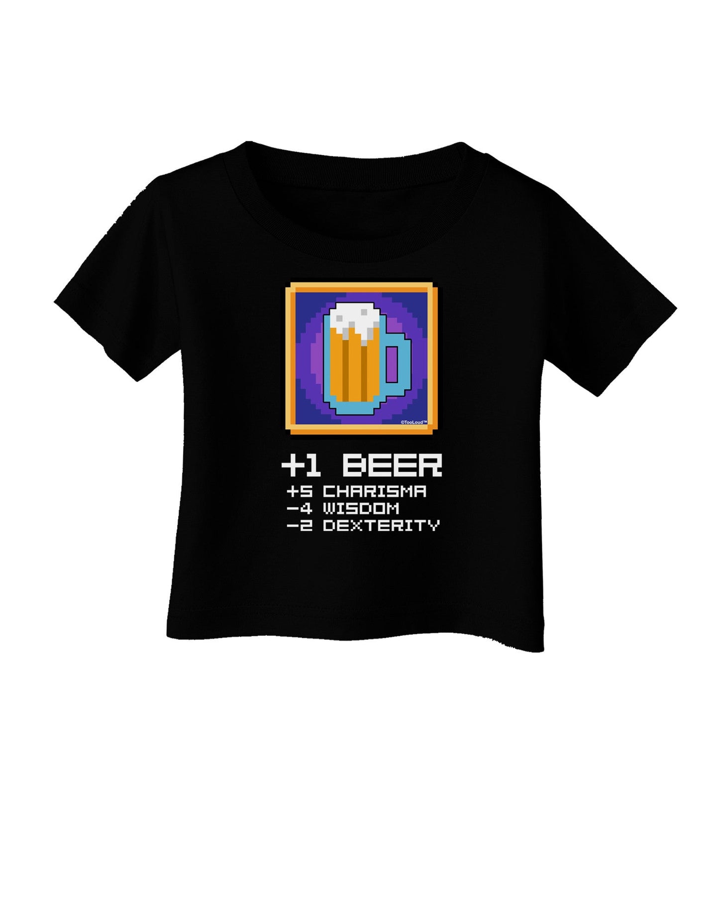Pixel Beer Item Infant T-Shirt Dark-Infant T-Shirt-TooLoud-Black-06-Months-Davson Sales