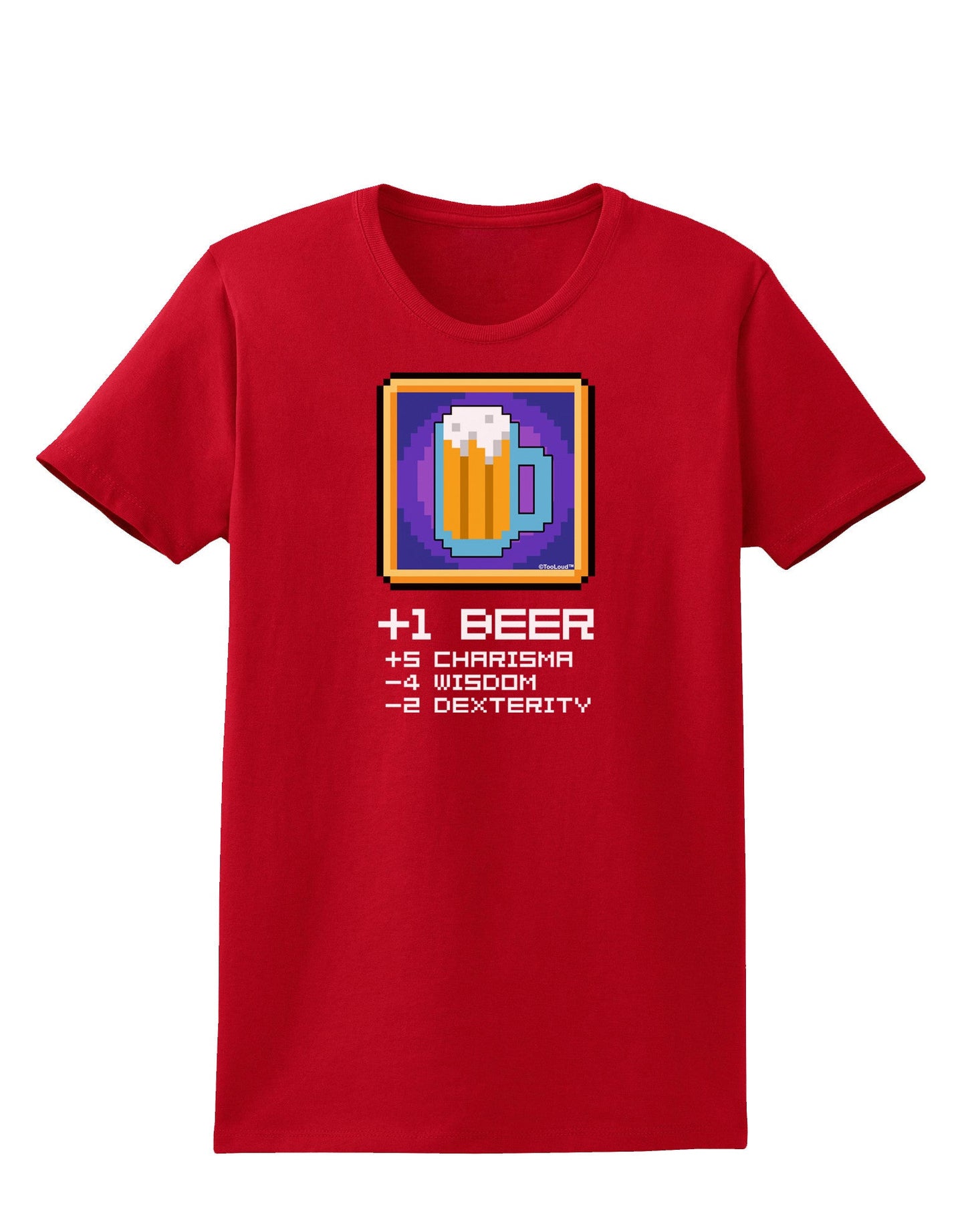 Pixel Beer Item Womens Dark T-Shirt-TooLoud-Red-X-Small-Davson Sales