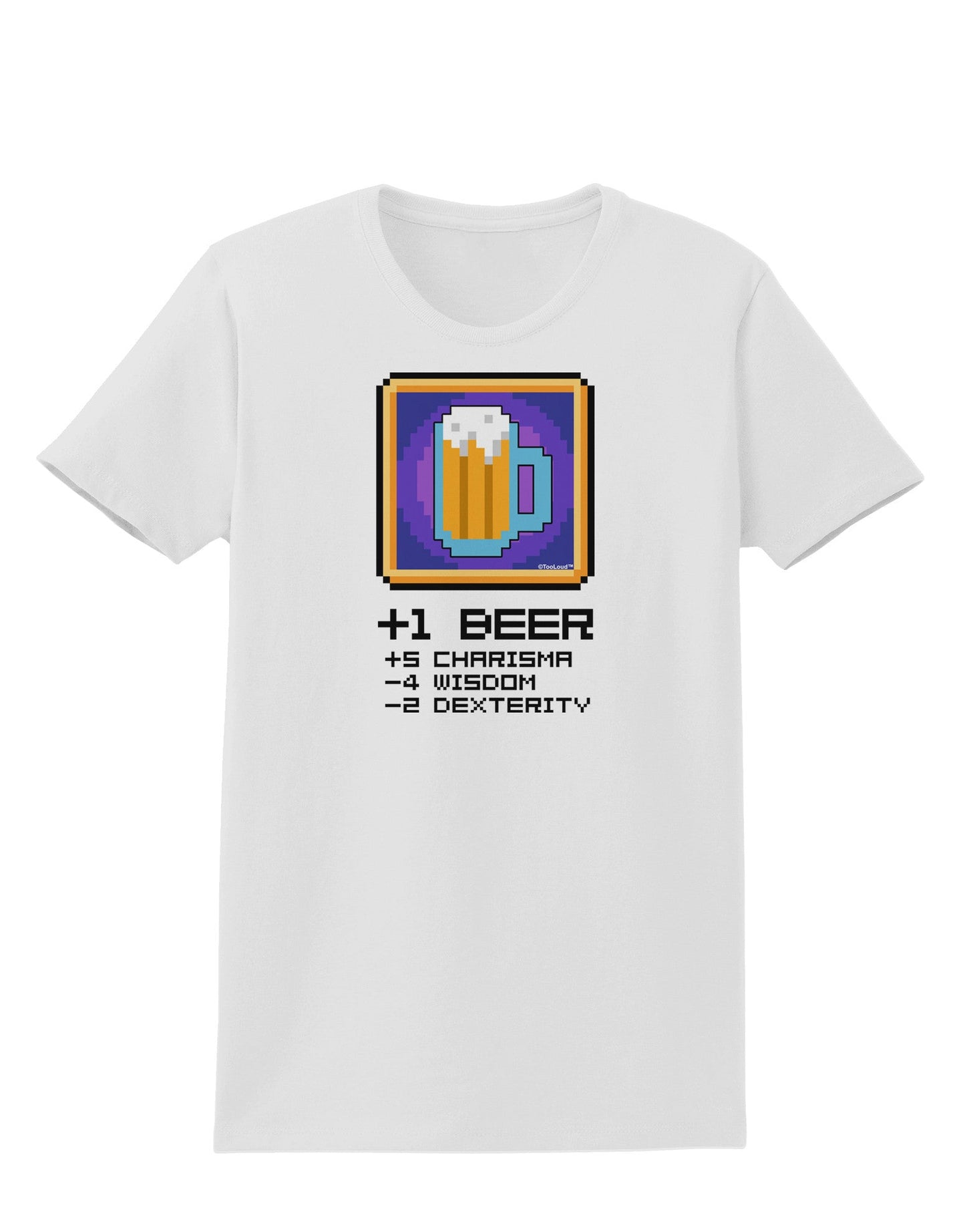 Pixel Beer Item Womens T-Shirt-Womens T-Shirt-TooLoud-White-X-Small-Davson Sales