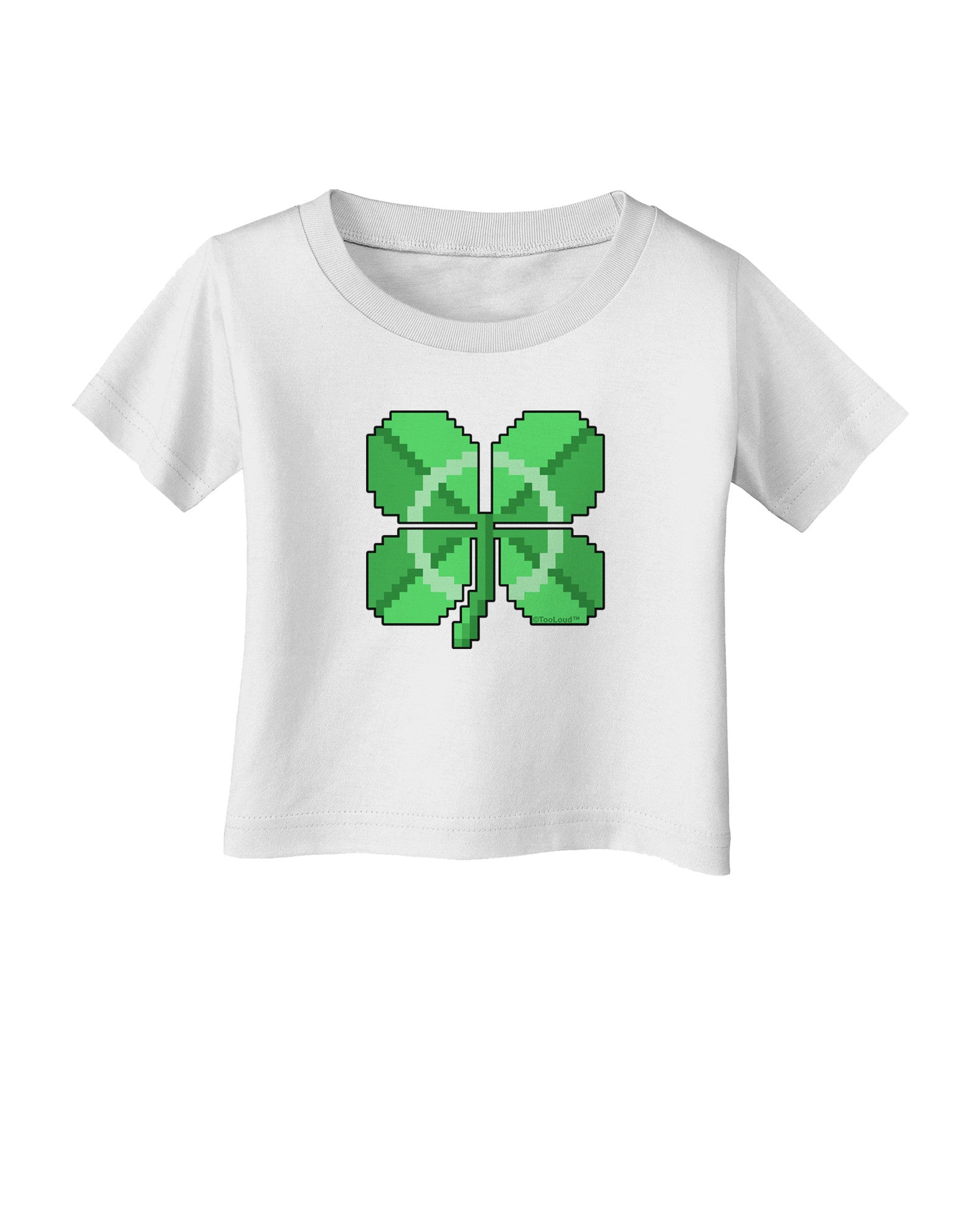 Pixel Four Leaf Clover Infant T-Shirt-Infant T-Shirt-TooLoud-White-06-Months-Davson Sales