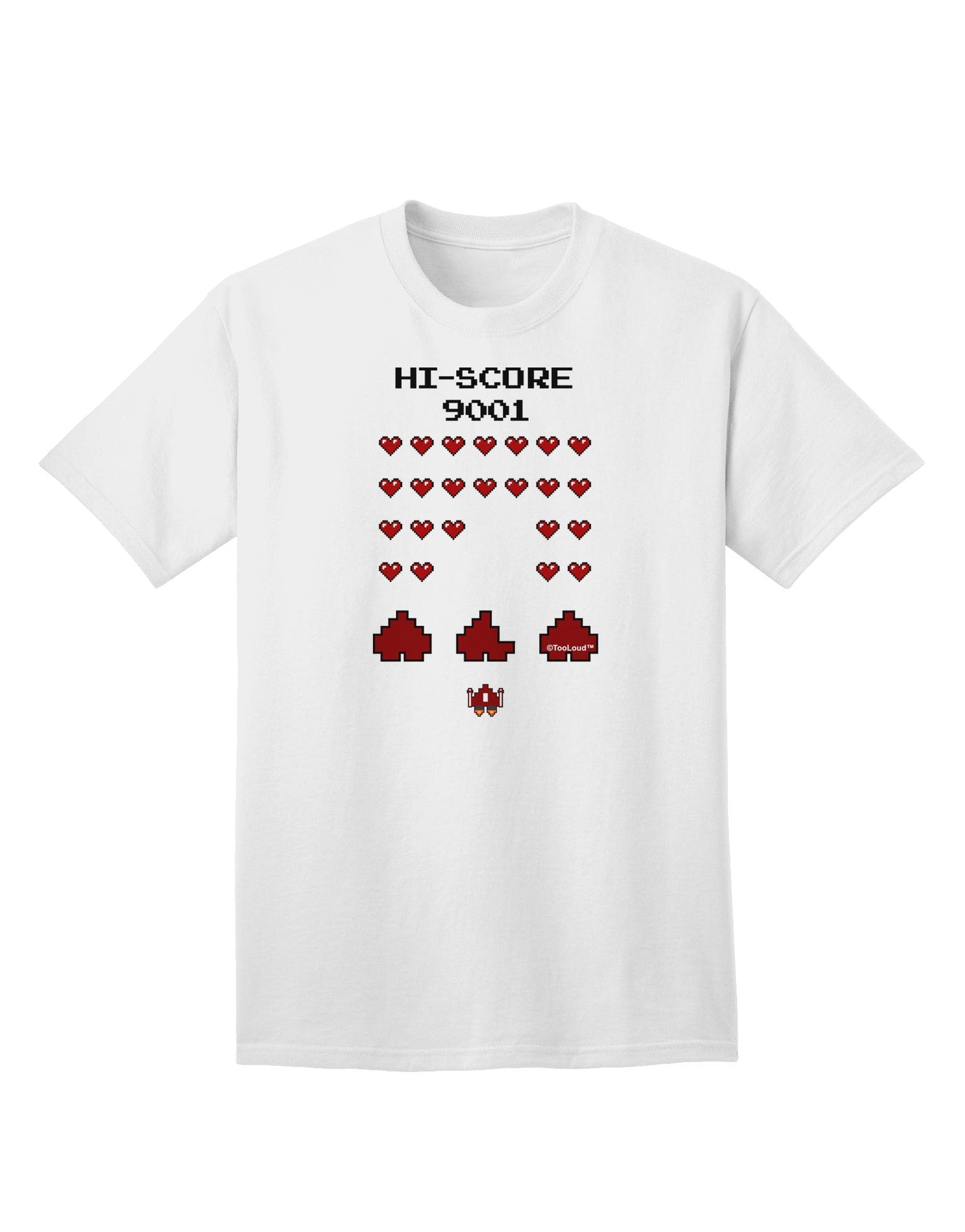 Pixel Heart Invaders Design Adult T-Shirt-Mens T-Shirt-TooLoud-White-Small-Davson Sales