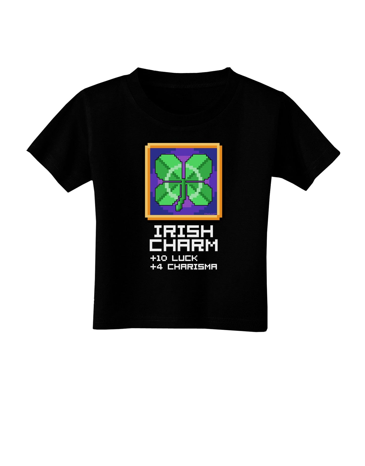 Pixel Irish Charm Item Toddler T-Shirt Dark-Toddler T-Shirt-TooLoud-Black-2T-Davson Sales