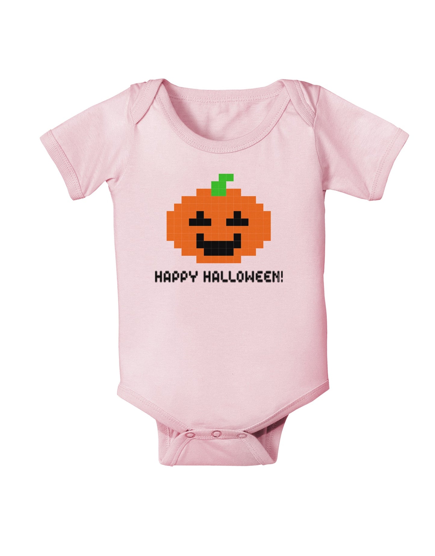 Pixel Pumpkin - Halloween Baby Romper Bodysuit-Baby Romper-TooLoud-Light-Pink-06-Months-Davson Sales