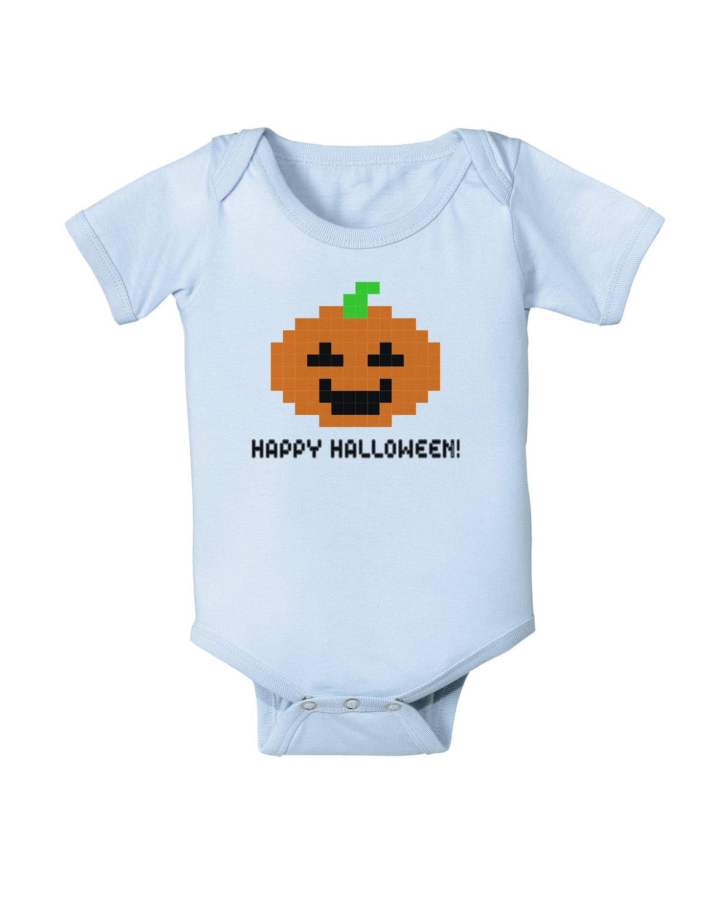 Pixel Pumpkin - Halloween Baby Romper Bodysuit-Baby Romper-TooLoud-Light-Blue-06-Months-Davson Sales