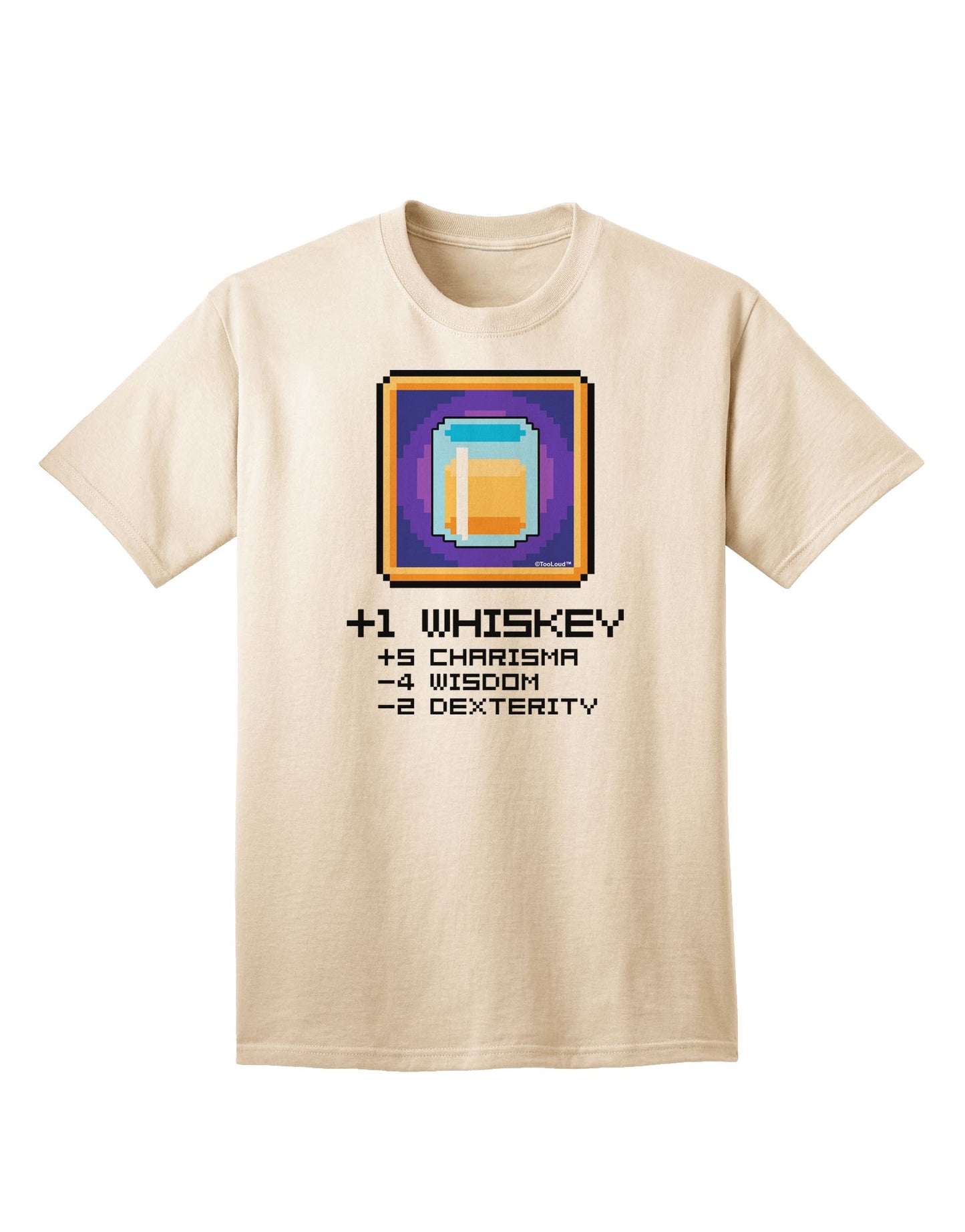 Pixel Whiskey Item Adult T-Shirt-unisex t-shirt-TooLoud-Natural-Small-Davson Sales