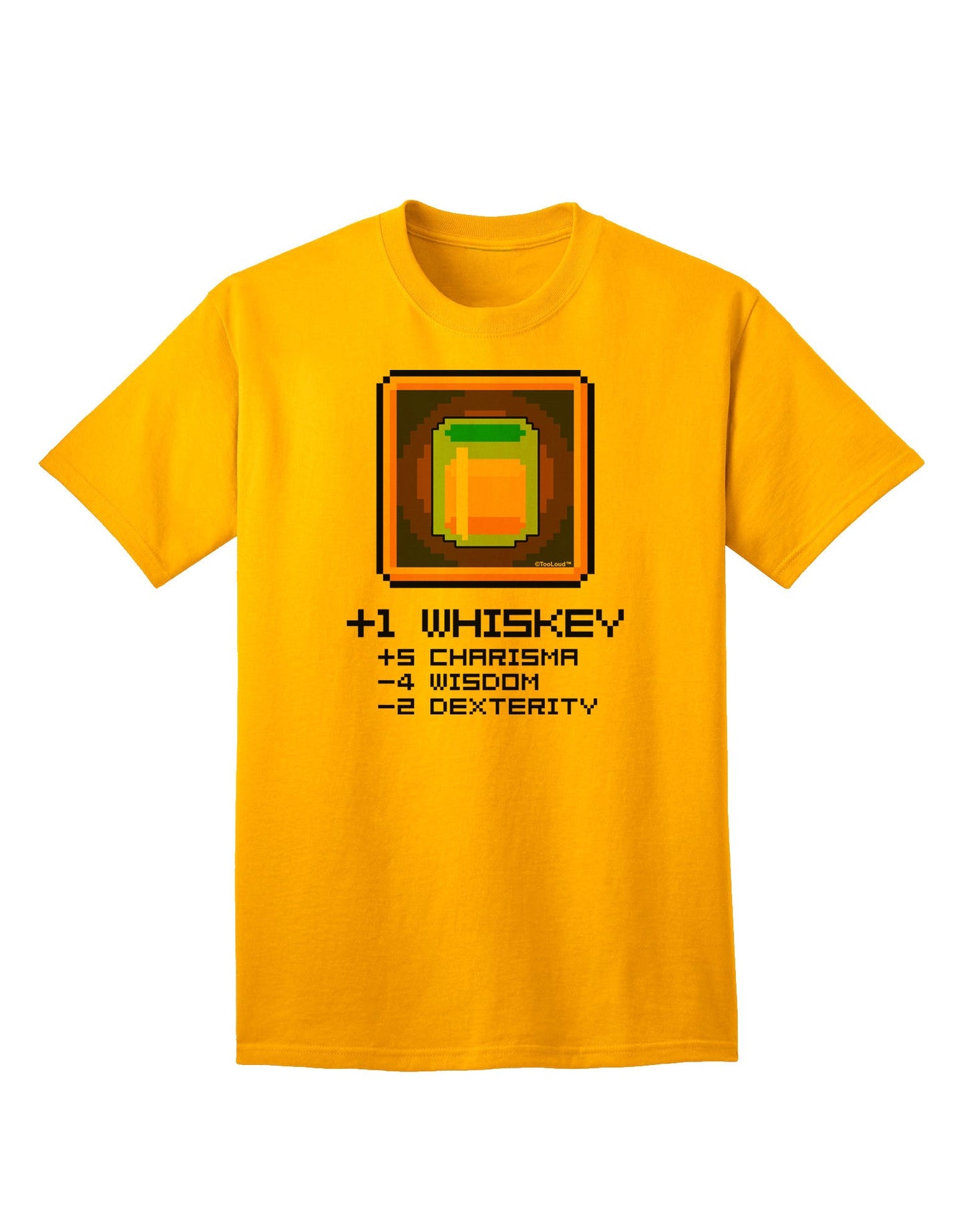 Pixel Whiskey Item Adult T-Shirt-unisex t-shirt-TooLoud-Gold-Small-Davson Sales