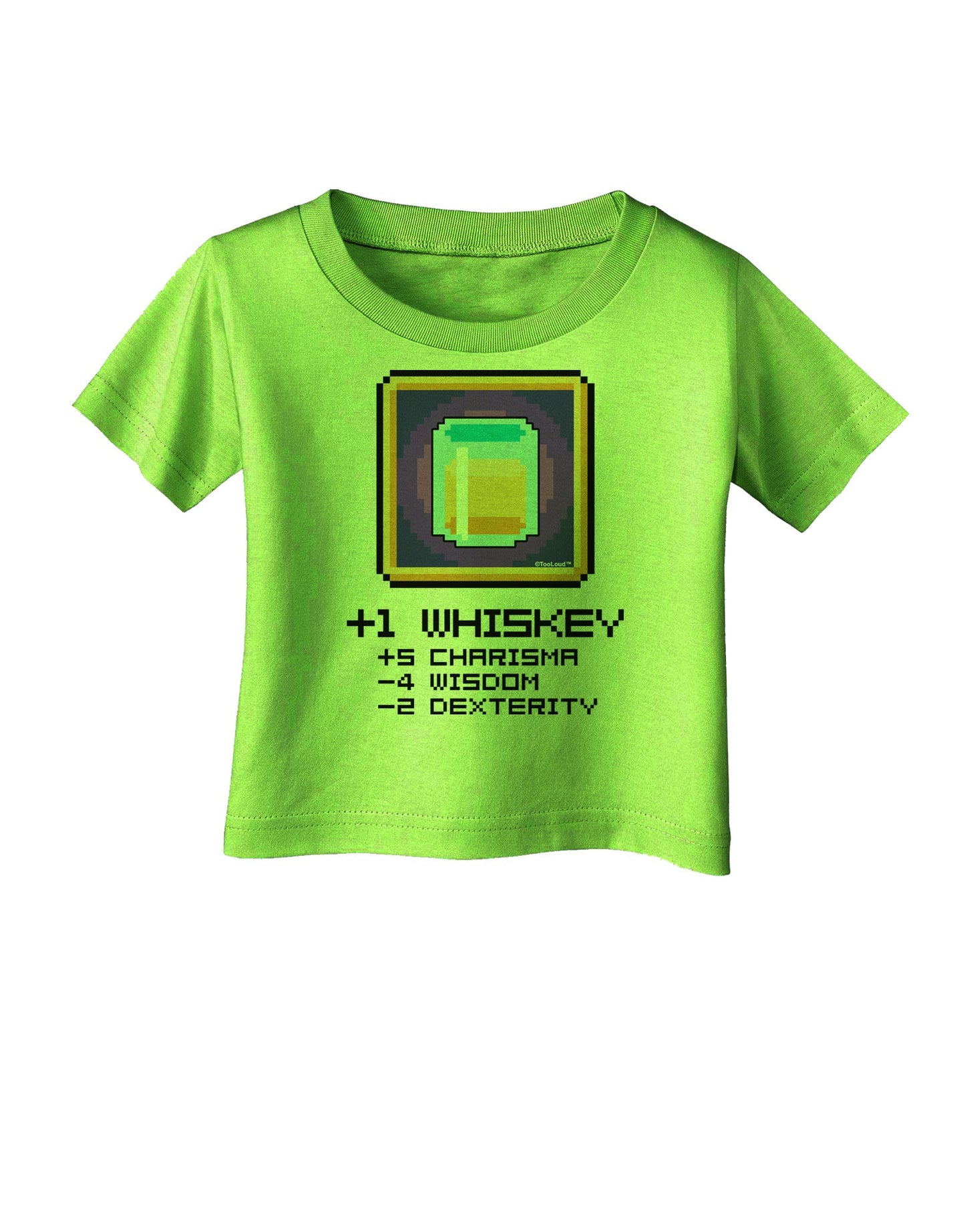 Pixel Whiskey Item Infant T-Shirt-Infant T-Shirt-TooLoud-Lime-Green-06-Months-Davson Sales