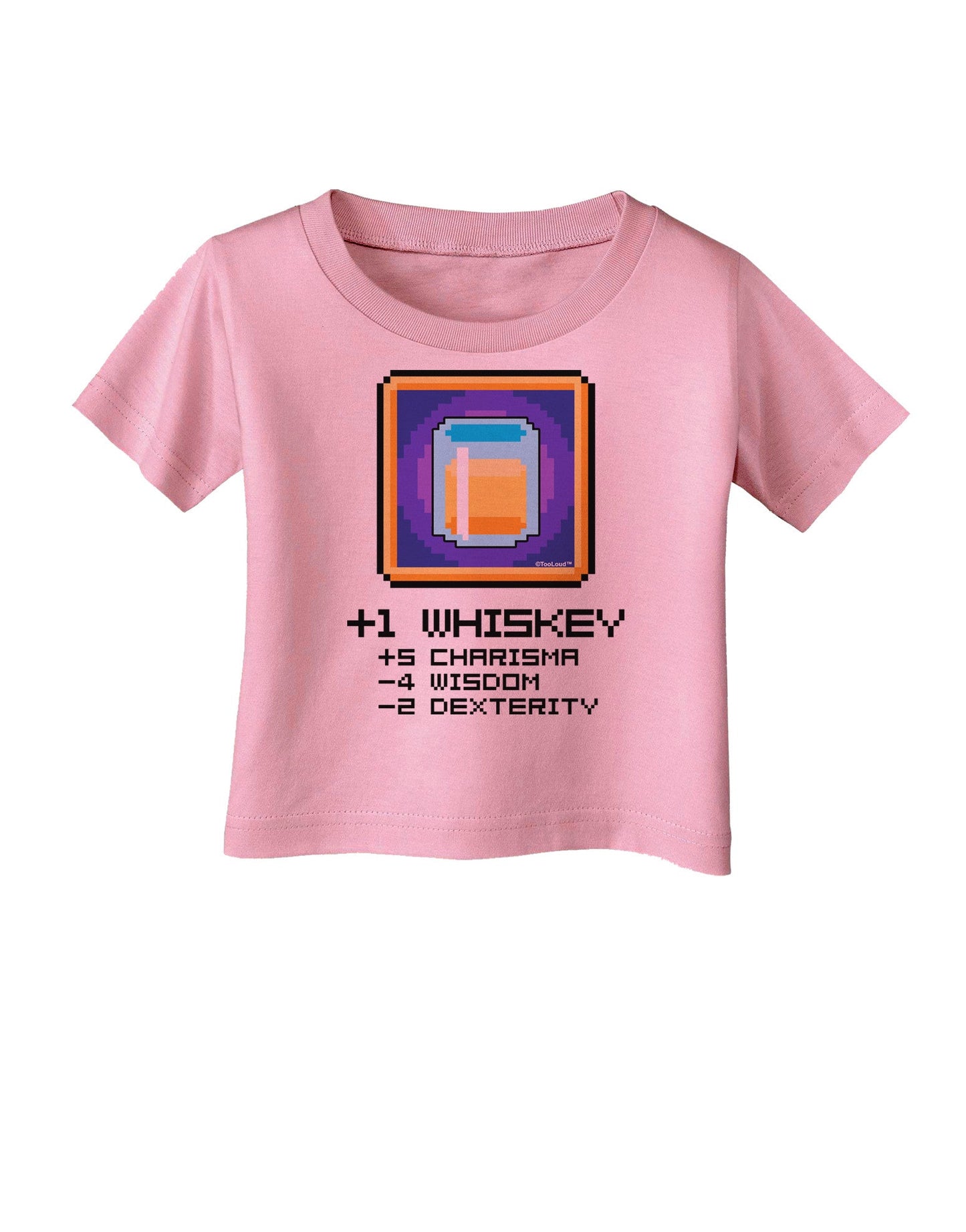 Pixel Whiskey Item Infant T-Shirt-Infant T-Shirt-TooLoud-Candy-Pink-06-Months-Davson Sales
