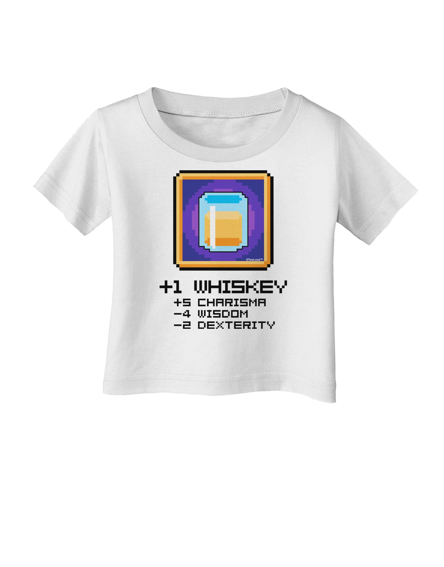 Pixel Whiskey Item Infant T-Shirt-Infant T-Shirt-TooLoud-White-06-Months-Davson Sales