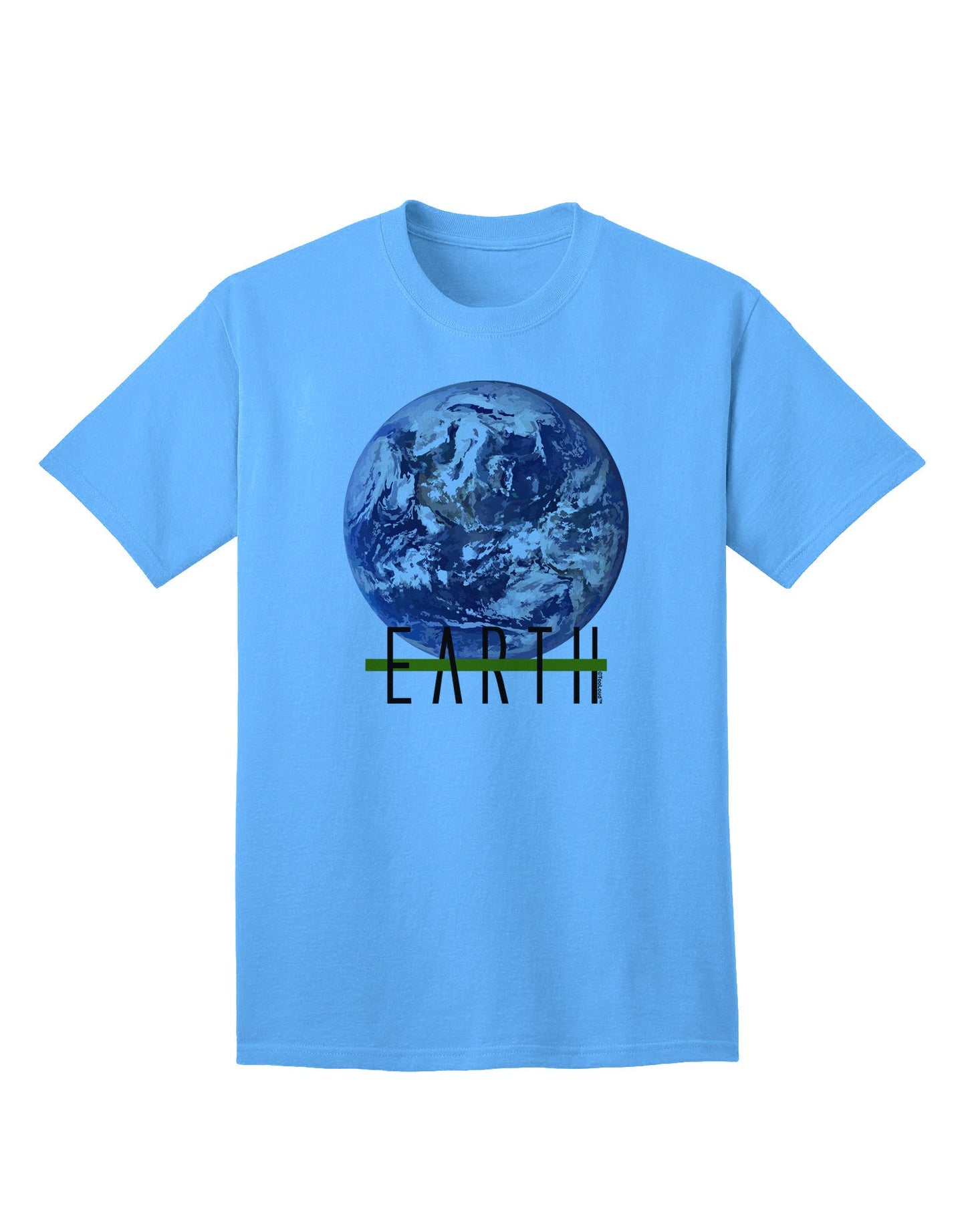 Planet Earth Text Adult T-Shirt-unisex t-shirt-TooLoud-Aquatic-Blue-Small-Davson Sales