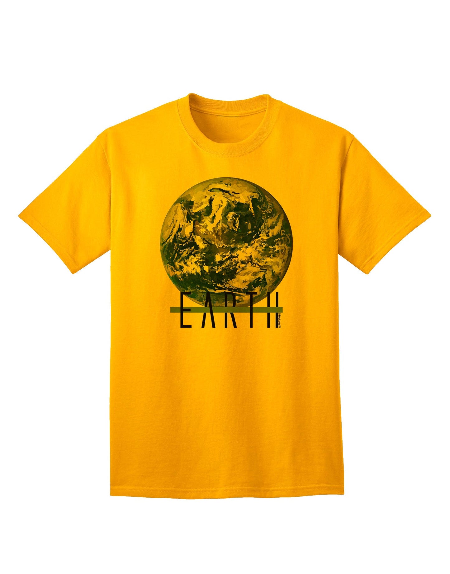 Planet Earth Text Adult T-Shirt-unisex t-shirt-TooLoud-Gold-Small-Davson Sales