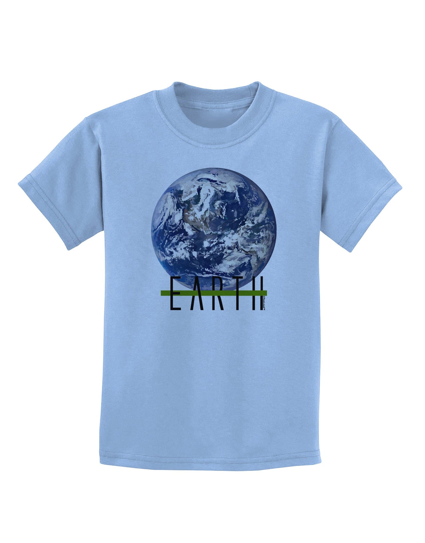 Planet Earth Text Childrens T-Shirt-Childrens T-Shirt-TooLoud-Light-Blue-X-Small-Davson Sales