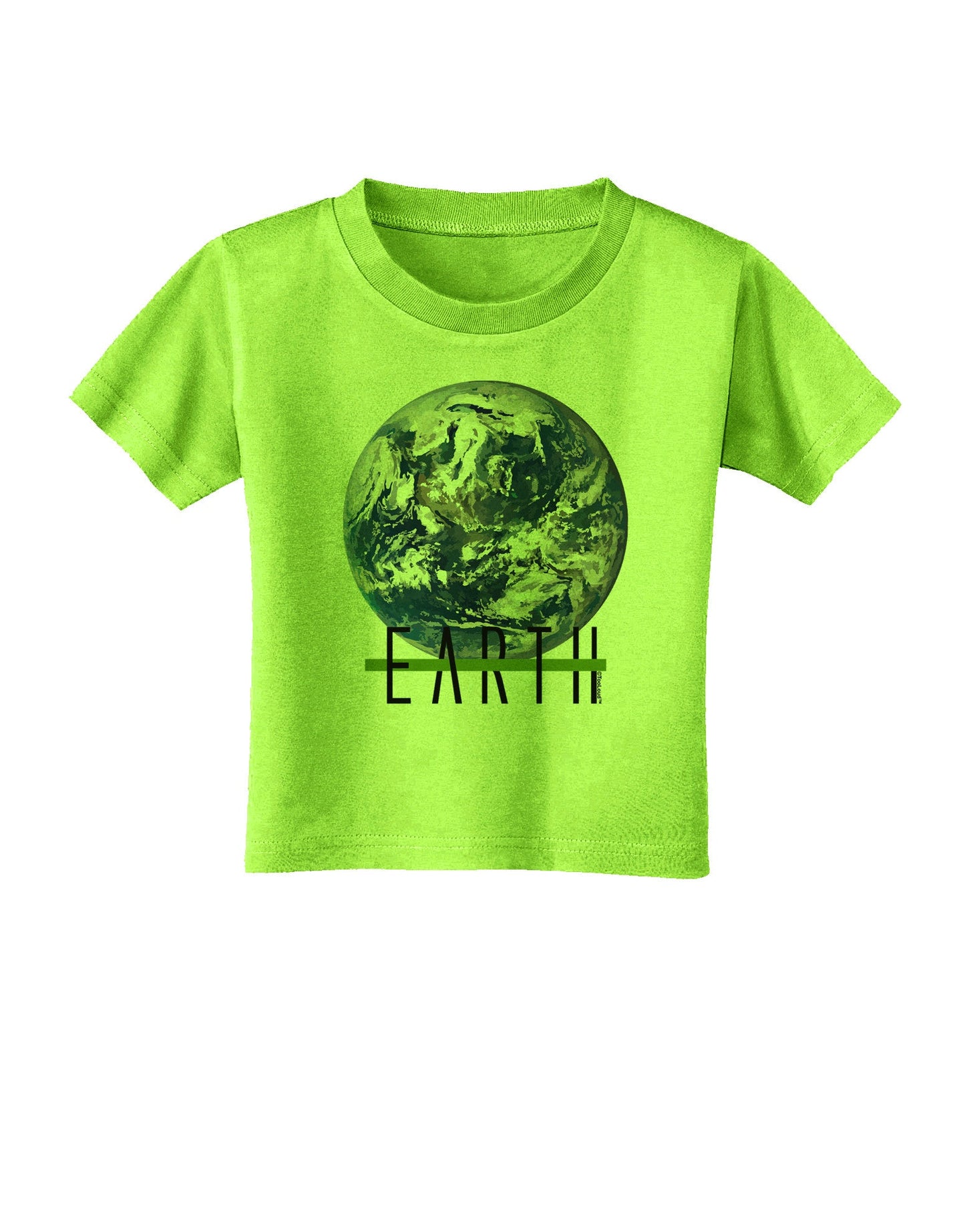 Planet Earth Text Toddler T-Shirt-Toddler T-Shirt-TooLoud-Lime-Green-2T-Davson Sales