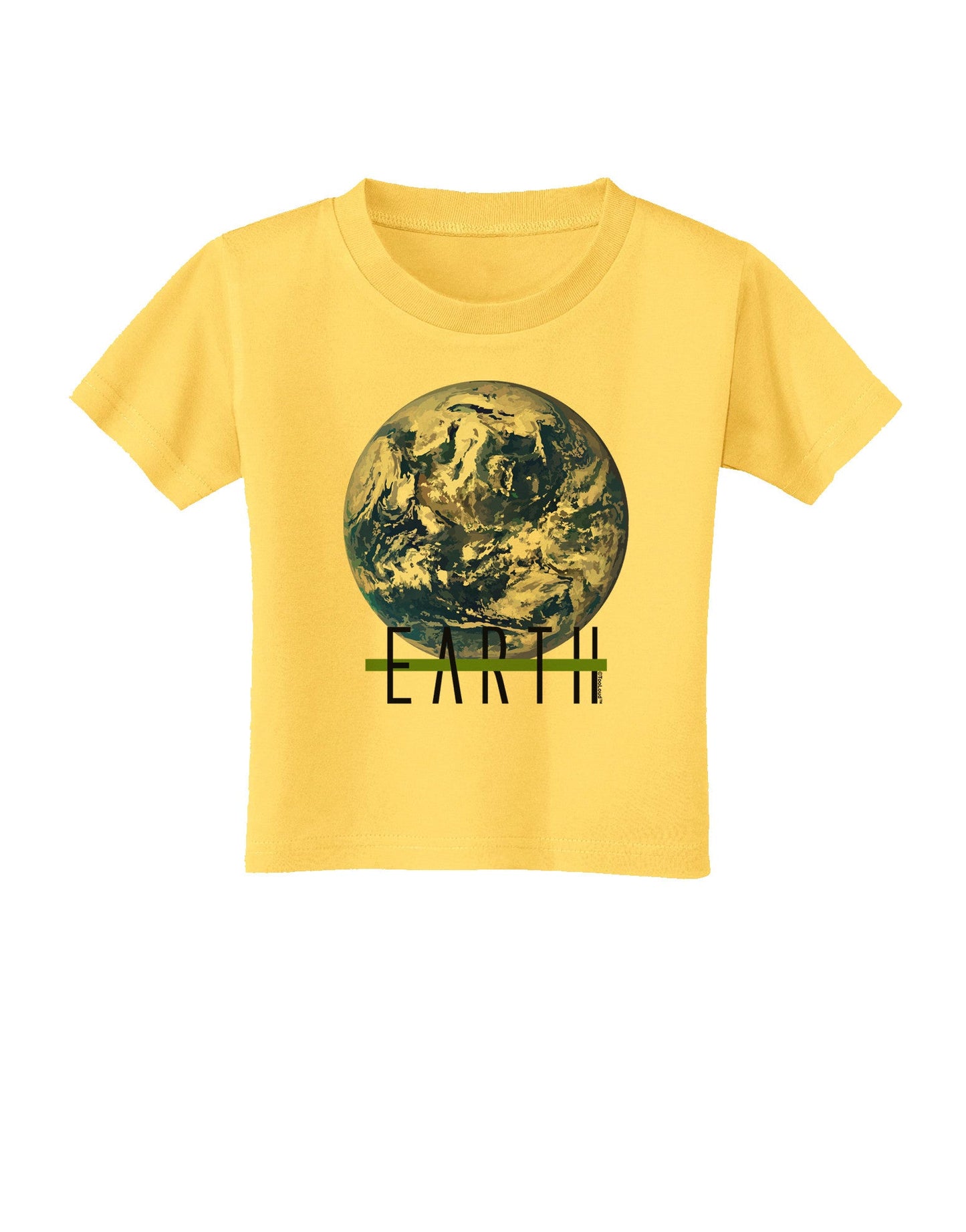 Planet Earth Text Toddler T-Shirt-Toddler T-Shirt-TooLoud-Yellow-2T-Davson Sales
