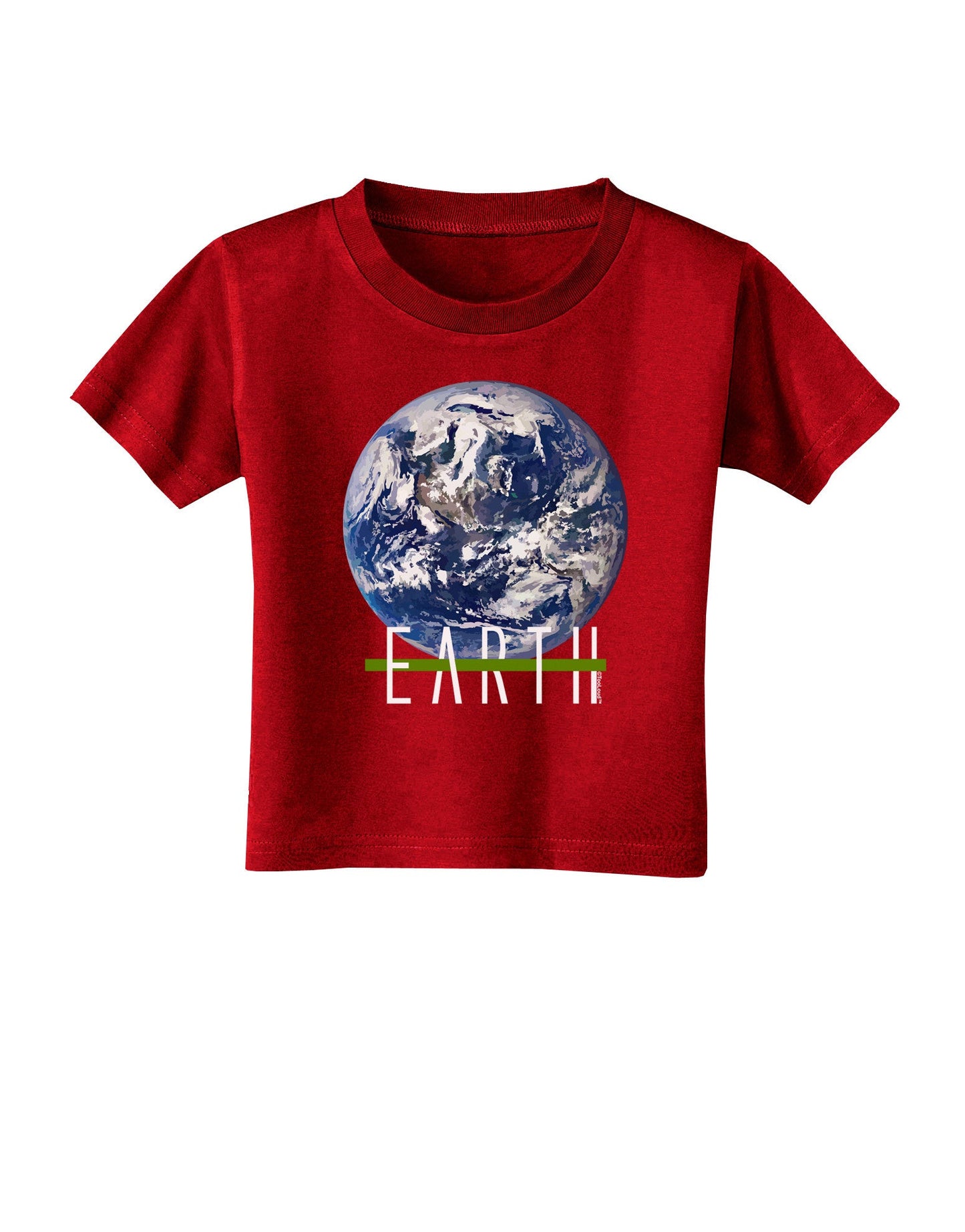 Planet Earth Text Toddler T-Shirt Dark-Toddler T-Shirt-TooLoud-Red-2T-Davson Sales