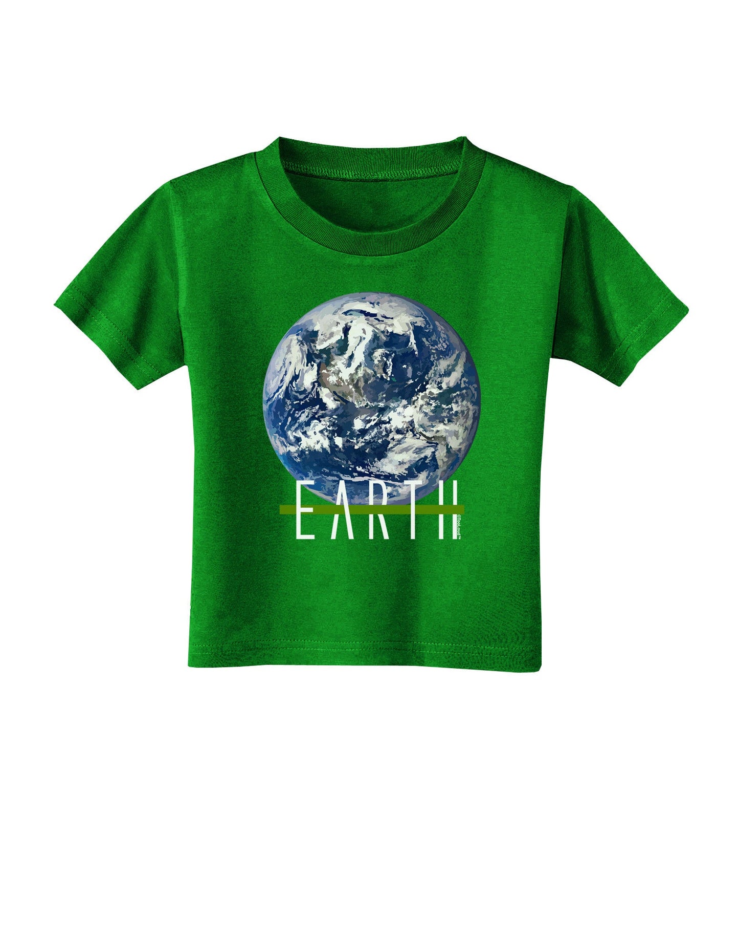 Planet Earth Text Toddler T-Shirt Dark-Toddler T-Shirt-TooLoud-Clover-Green-2T-Davson Sales